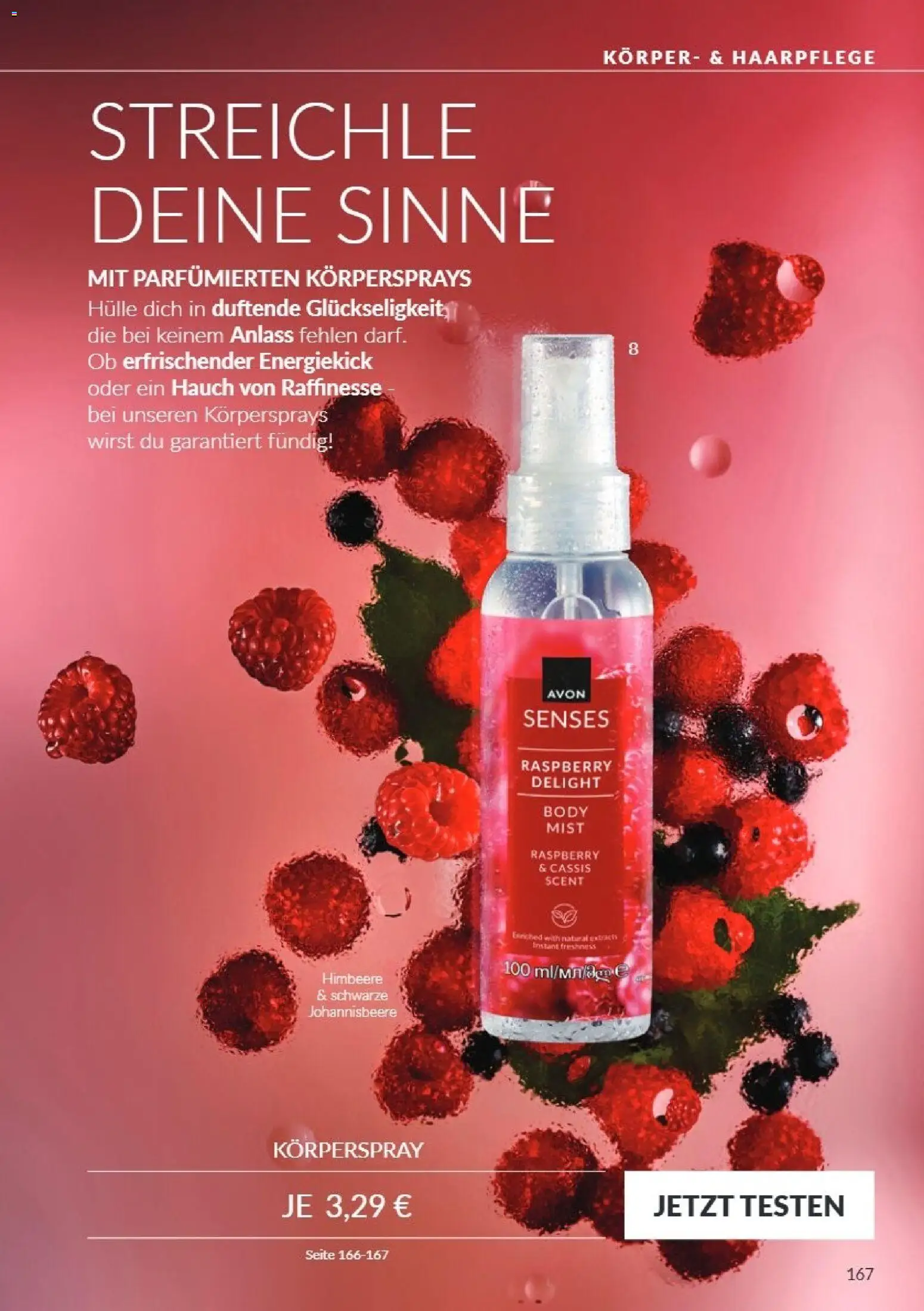 Vorschau von dem Prospekt des Geschäftes Avon, gültig ab dem 01.10.2026 - Himbeere, Hülle, Körperspray