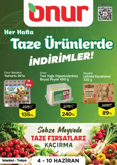 Onur Market Onur Market - Taze Ürünlerde İndirimler - İstanbul & Trakya 04.06.2026 - Broşürünün önizlemesi