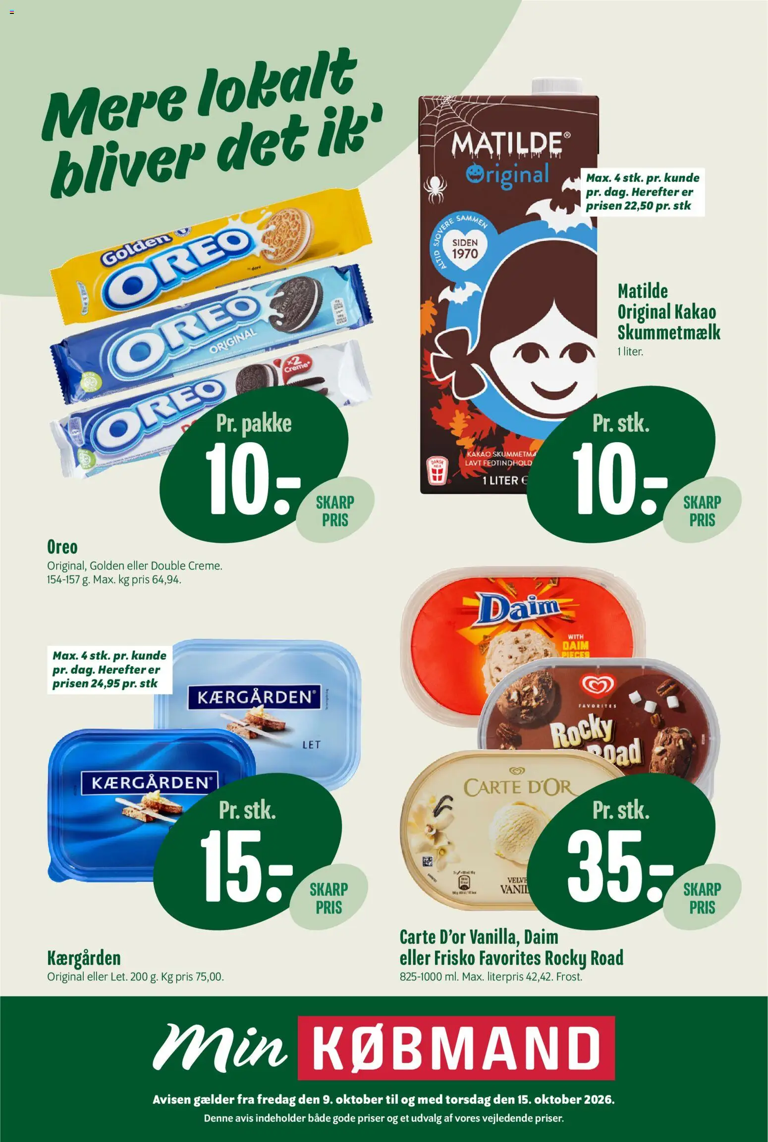 Eksempel på tilbudsavis Min Købmand - Tilbudsavis uge 41 fra butik Min Købmand gyldig fra 09/10/2026 - Kakao, Oreo