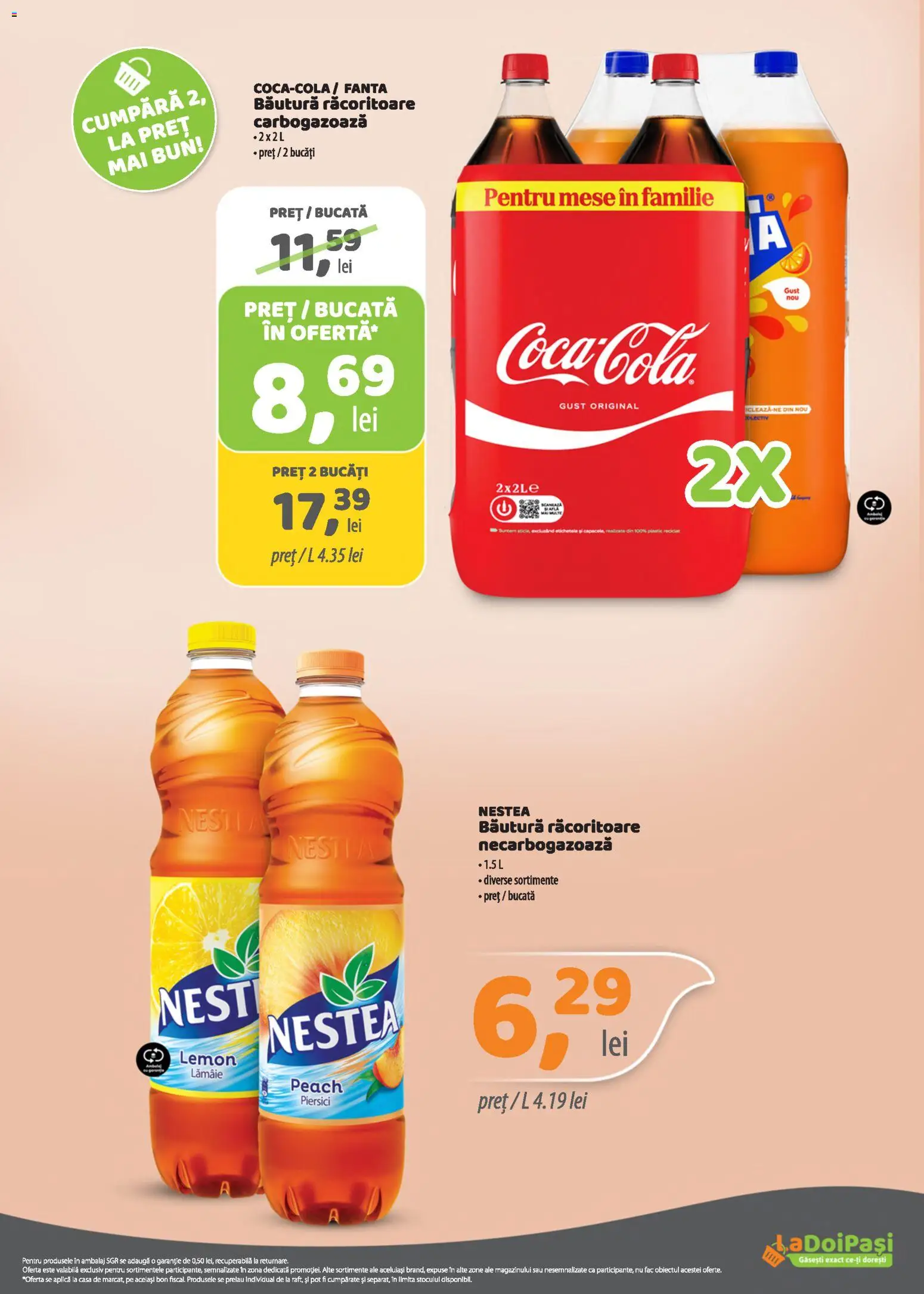 Previzualizarea de cataloage: LaDoiPași LaDoiPași Catalog valabil de la 01.11.2026 - Fanta, Piersici, Lămâie, Aplică, Bautura racoritoare