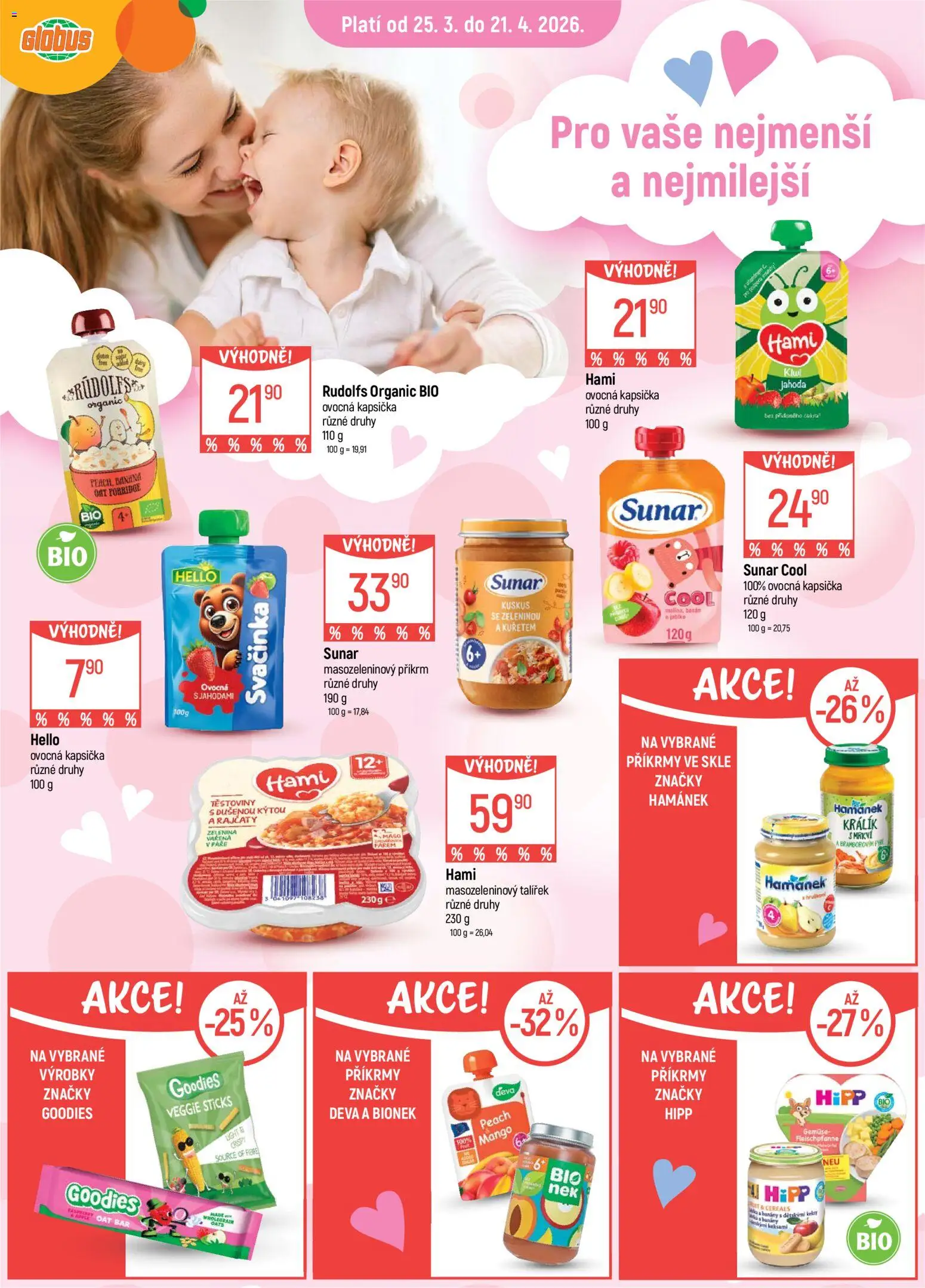 Náhled nabídky: Globus Globus leták - Ostrava platný od 25.03.2026 - Globus, Mango, Kiwi, Těstoviny, Sunar, Hipp, Ovocná kapsička, Hamánek