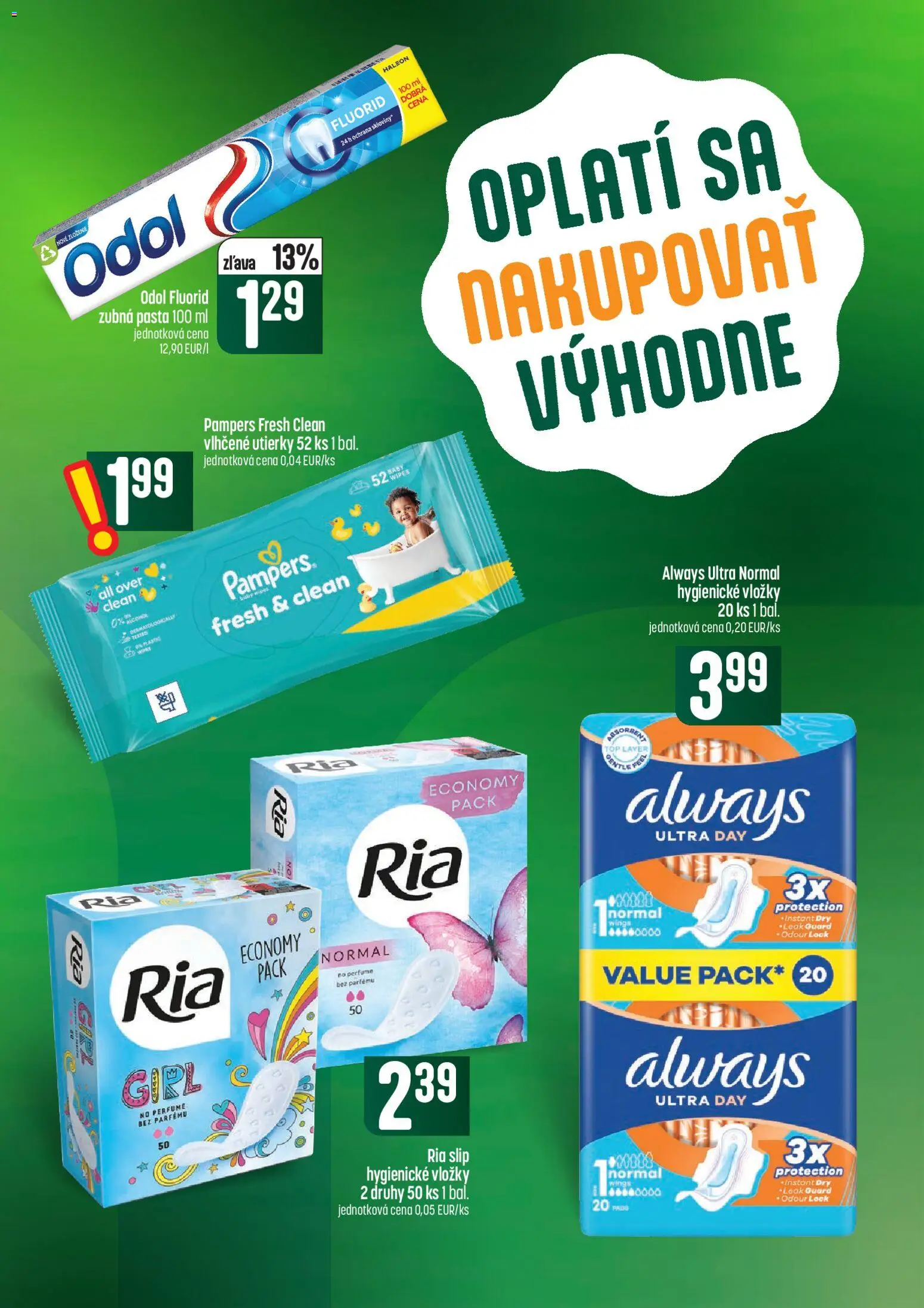 Náhľad COOP Jednota letáku platného od 01.10.2026 - Pampers, Zubná pasta, Utierky