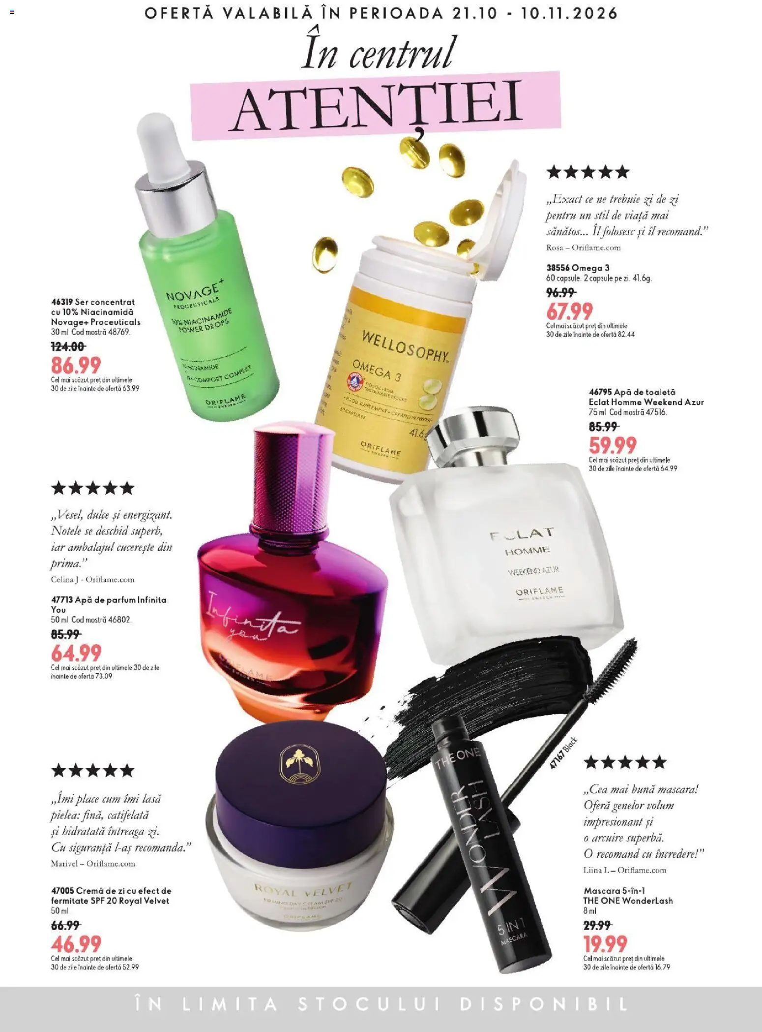 Previzualizarea de cataloage: Oriflame Oriflame ECatalogue valabil de la 21.10.2026 - Apă, Parfum, Black, Omega, Toaletă, Power, Mascara, Apă de toaletă