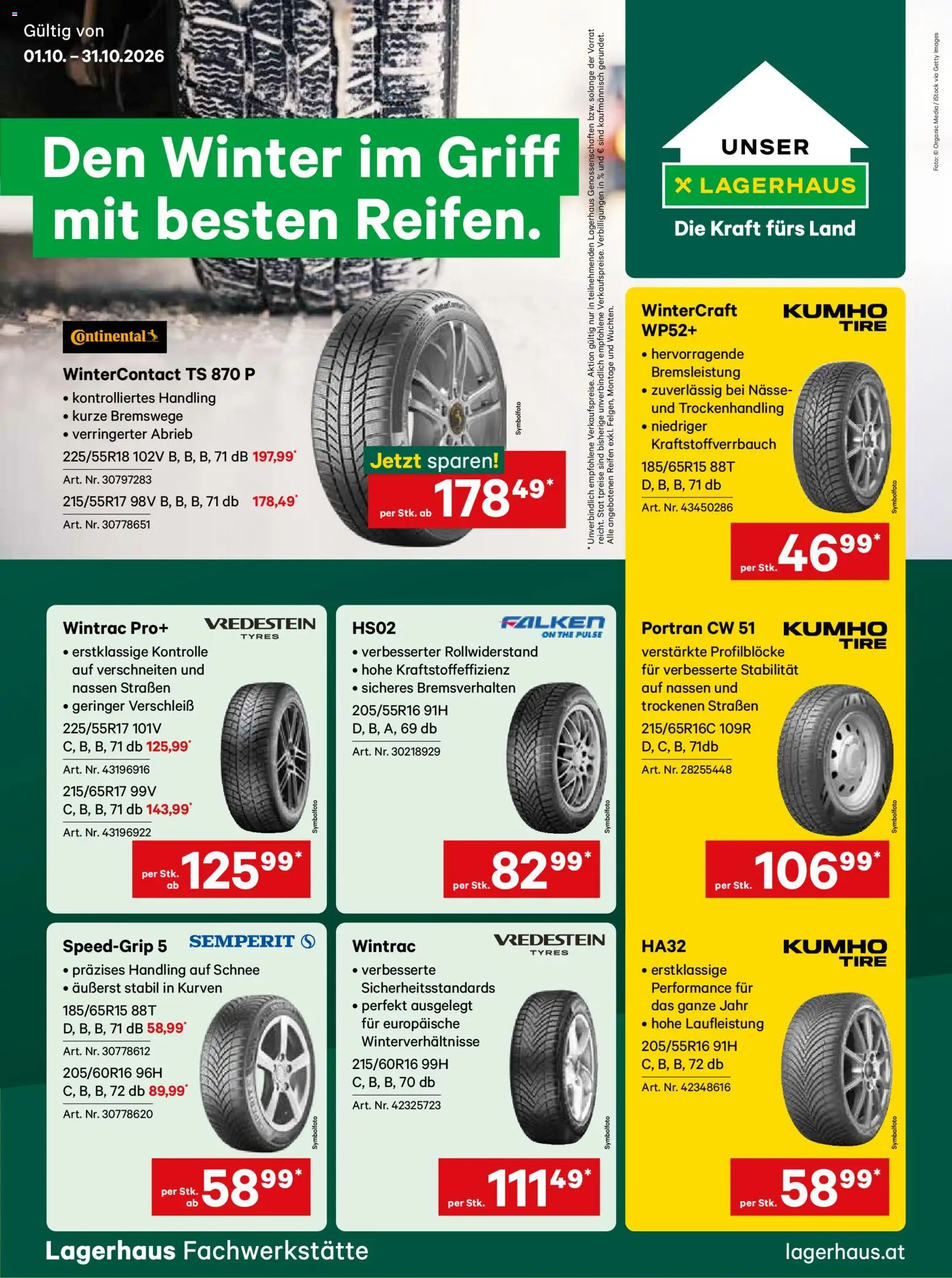 Vorschau der Angebote: Lagerhaus Lagerhaus Winterreifen gültig ab 01.10.2026