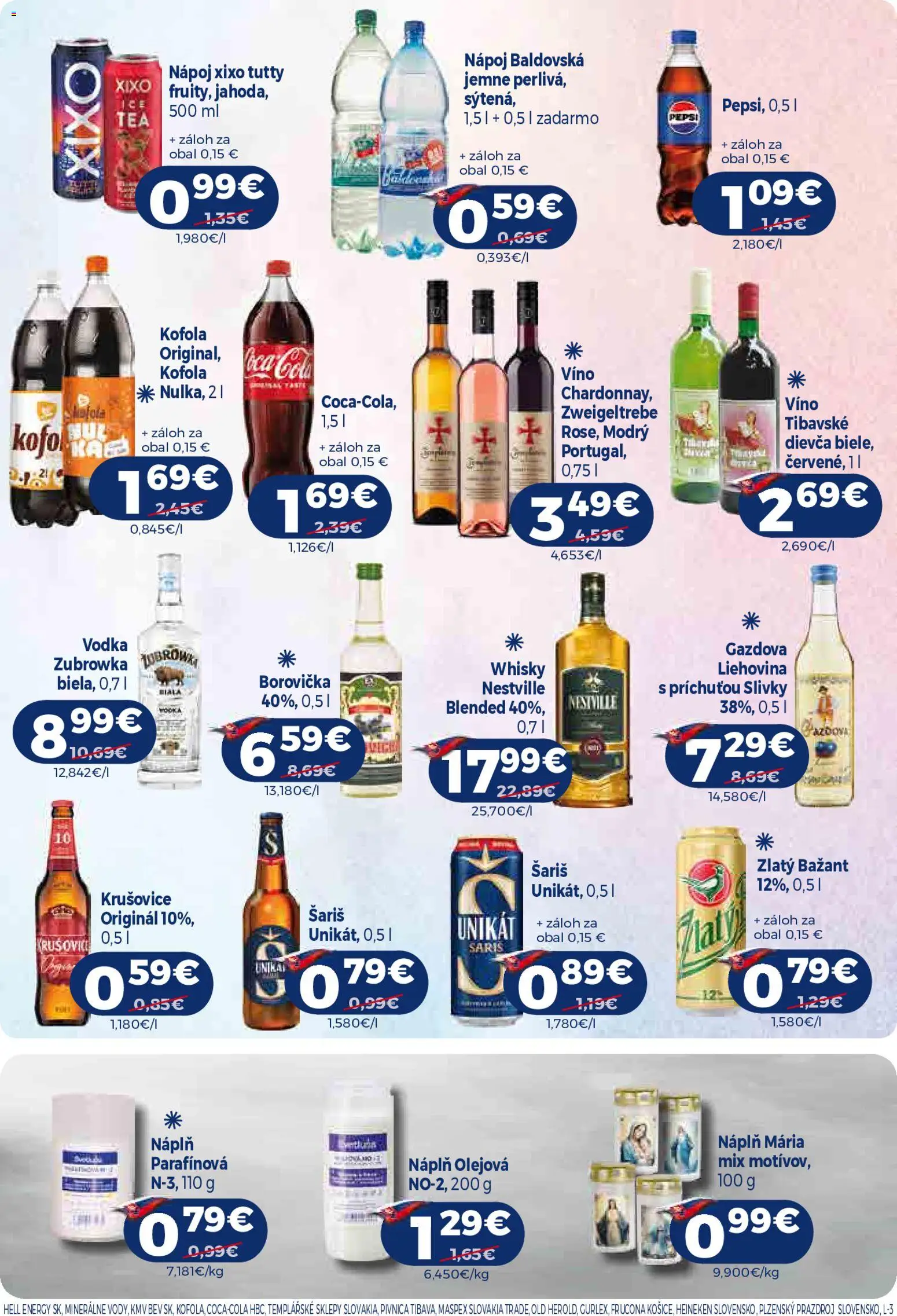 Náhľad Milk Agro letáku platného od 21.10.2026 - Víno, Kofola, Vodka, Borovička, Whisky, Heineken, Šariš, Zlatý Bažant
