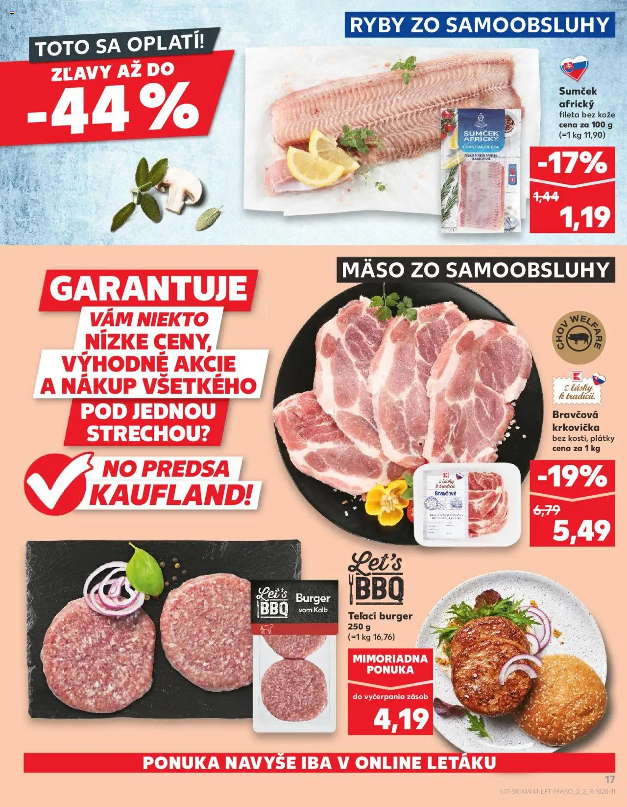 Náhľad Kaufland letáku platného od 09.10.2025 - Mäso, Ryby, Krkovička, Bravčová krkovička