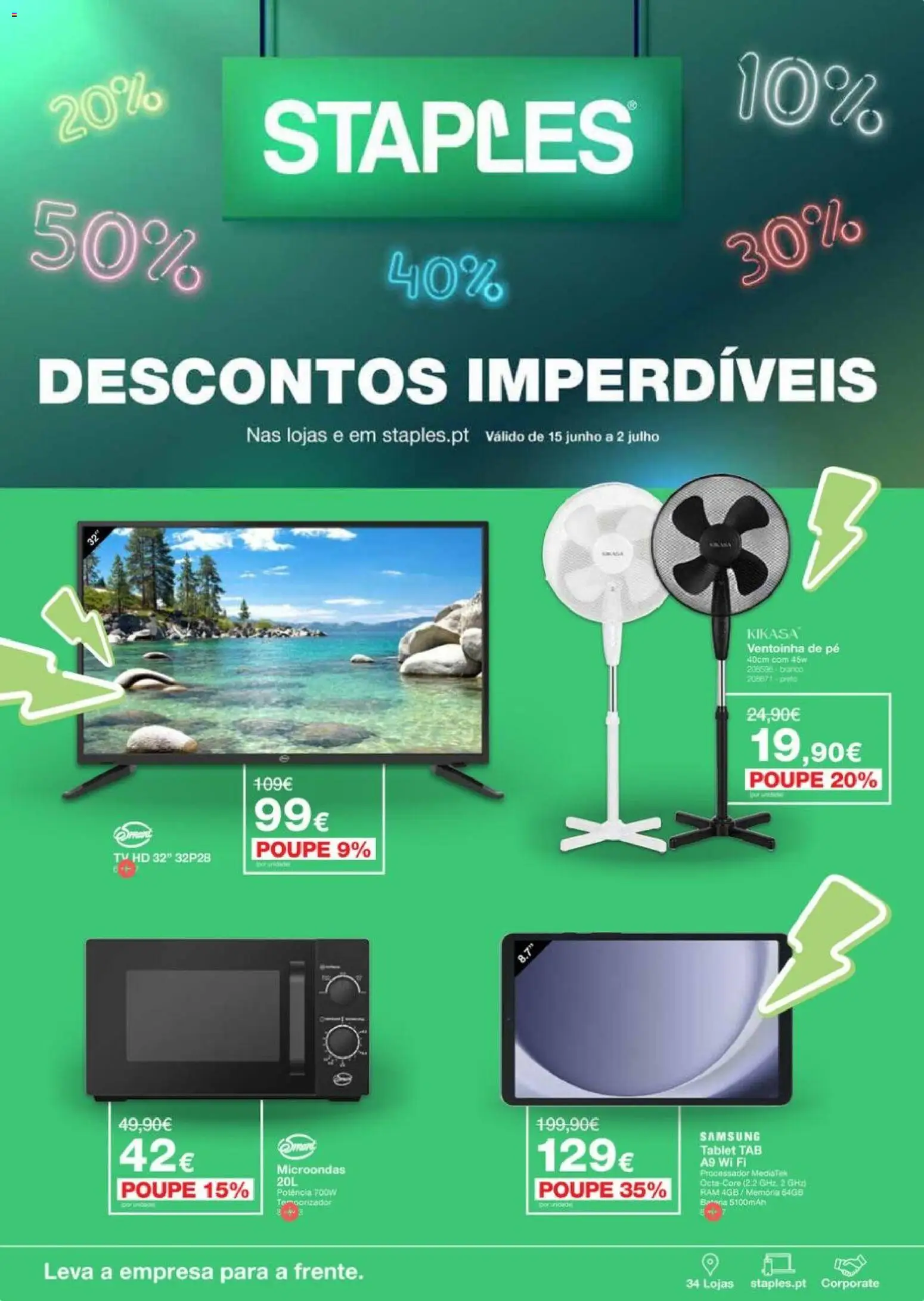 Pré-visualização do folheto da loja Staples válida a partir de 15/06/2026