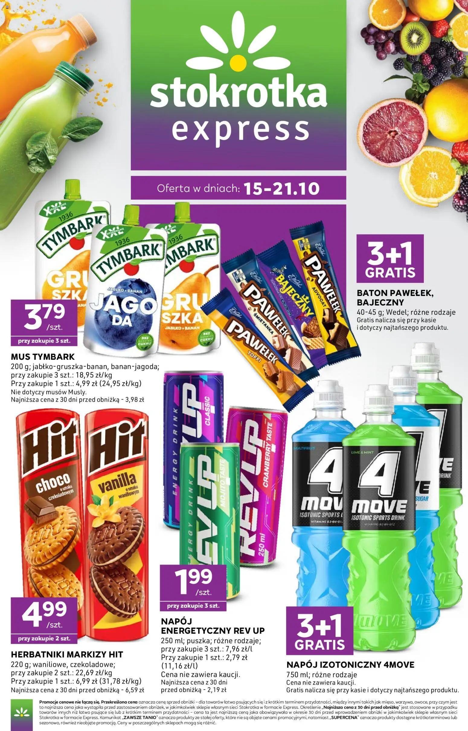 Pogląd gazetki "Stokrotka gazetka - Express" ze sklepu Stokrotka ważnej od 15.10.2026 - Stokrotka, Tymbark, Mojito, Banan, Baton, Herbatniki