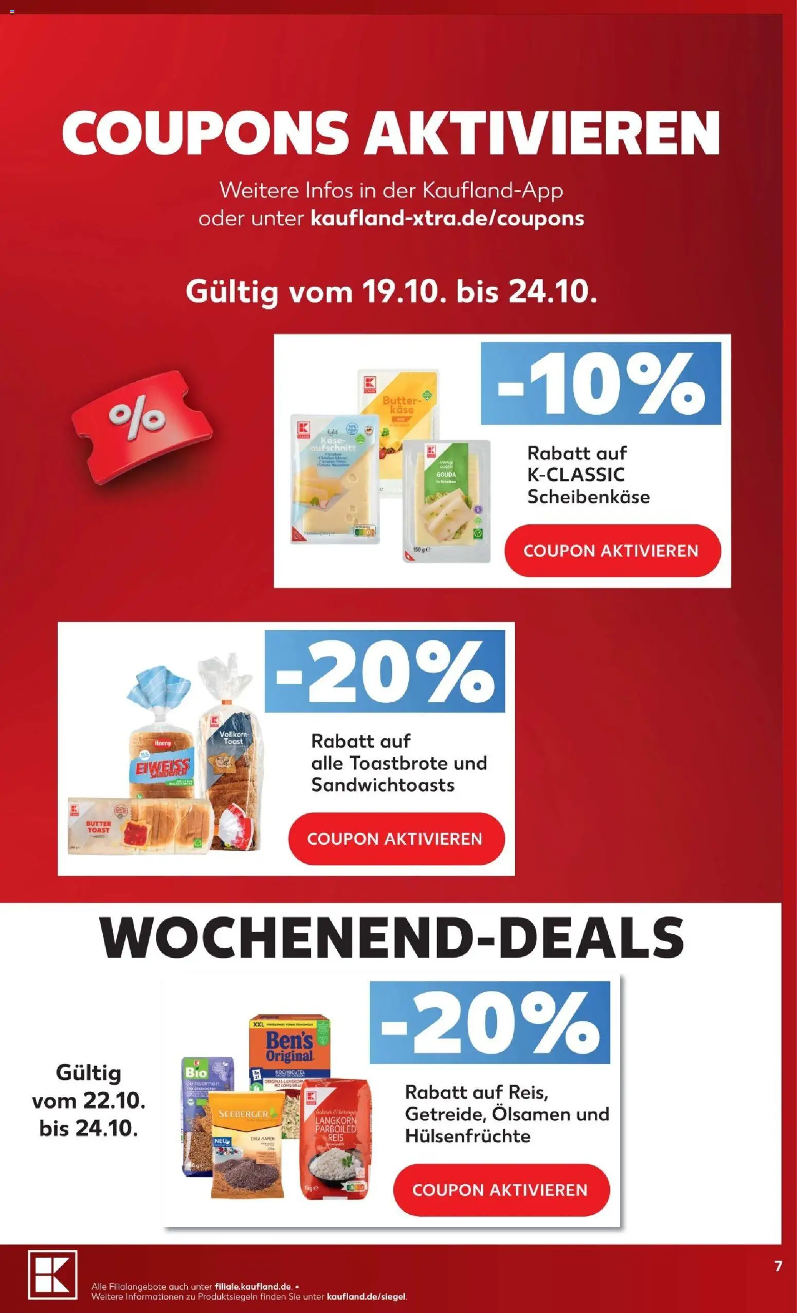 Vorschau von dem Prospekt des Geschäftes Kaufland, gültig ab dem 12.10.2026 - Butter, Käse, Reis, Toast