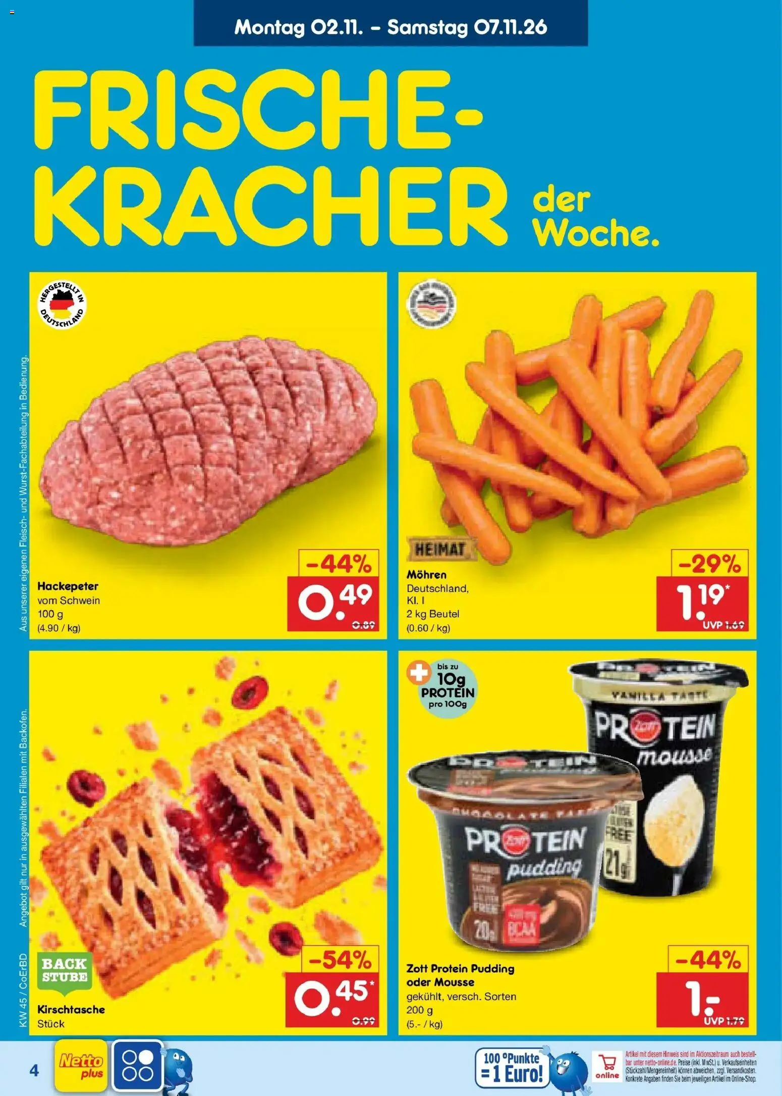 Vorschau von dem Prospekt des Geschäftes Netto Marken-Discount, gültig ab dem 02.11.2026 - Fleisch, Pudding, Mohren