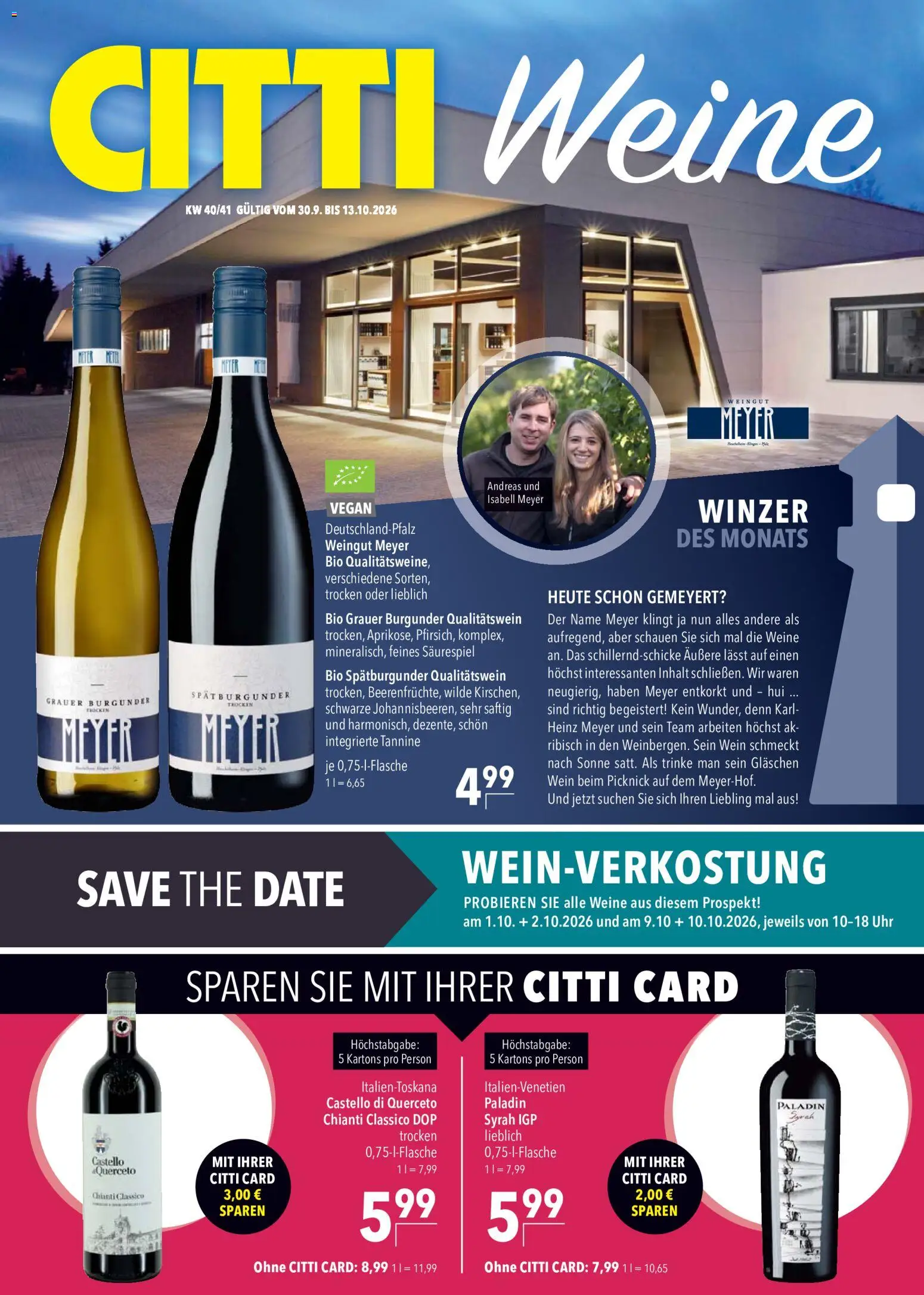 Vorschau von dem Prospekt des Geschäftes CITTI Markt, gültig ab dem 30.09.2026 - Uhr, Wein