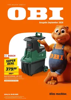 Vorschau von dem Prospekt des Geschäftes Obi, gültig ab dem 01.09.2026