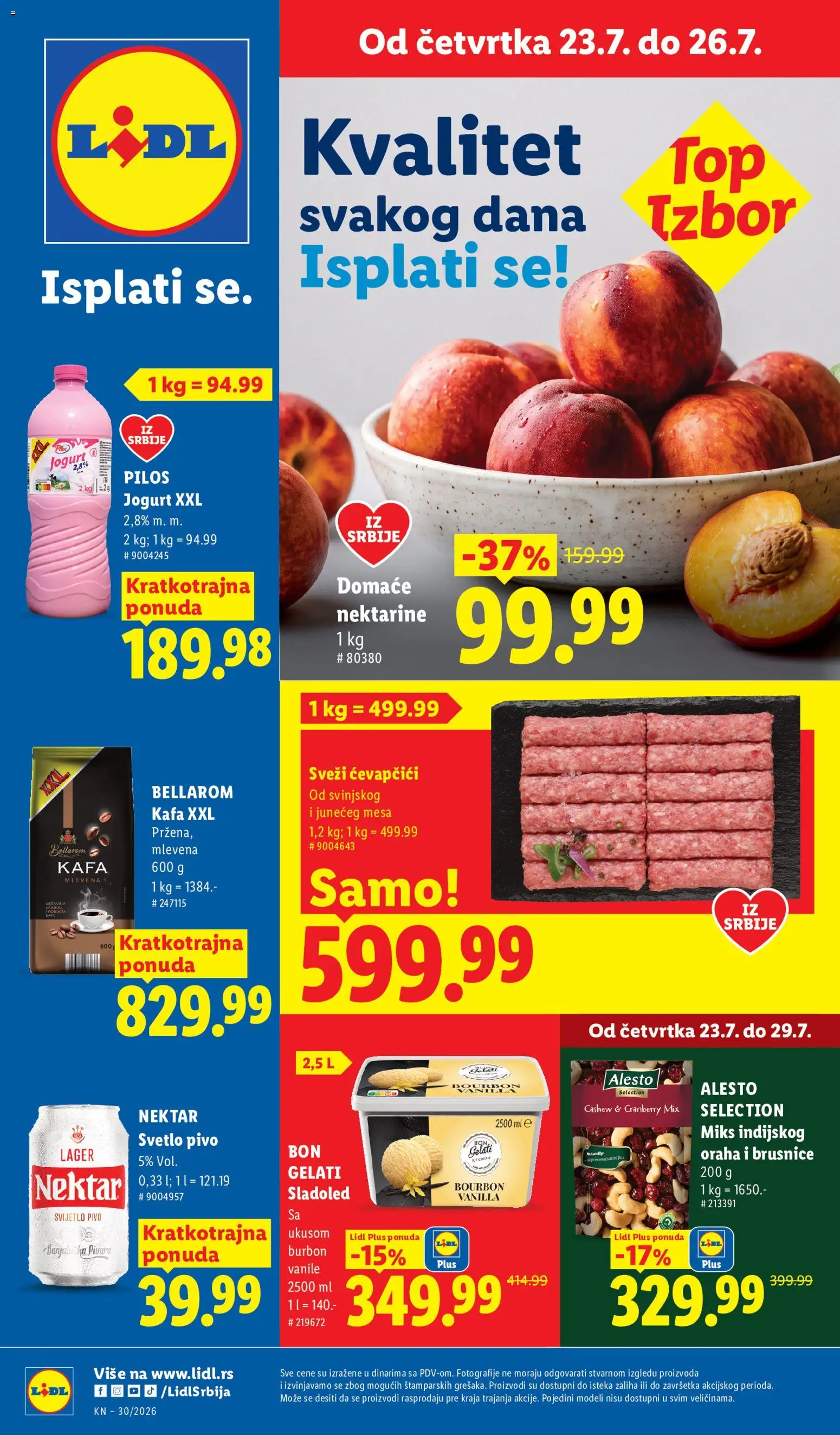 Pregled Lidl kataloga - važi od 23.07.2026