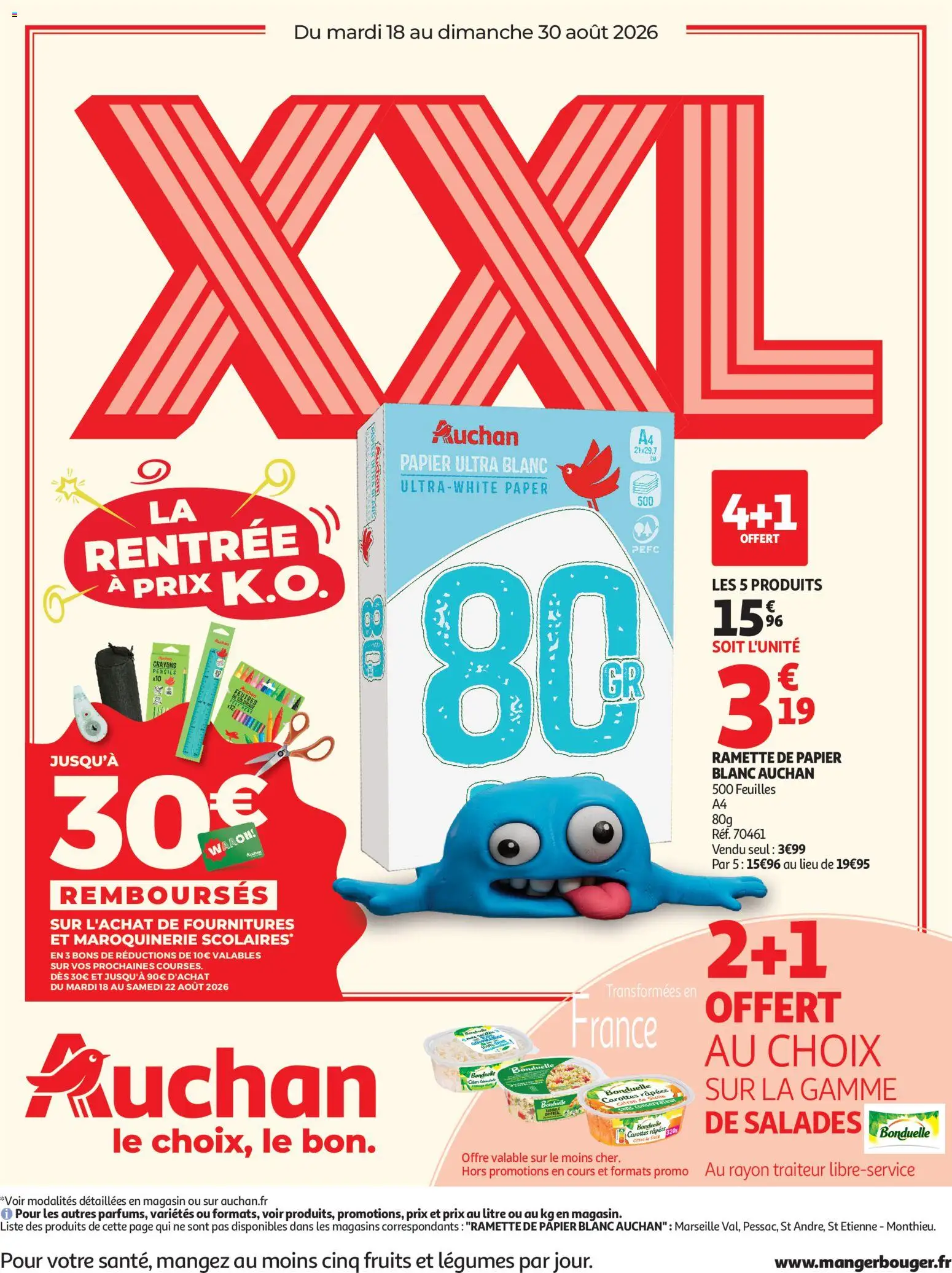 Voorbeeld van Auchan Promos XXL hypers van winkel Auchan geldig vanaf 18/08/2026