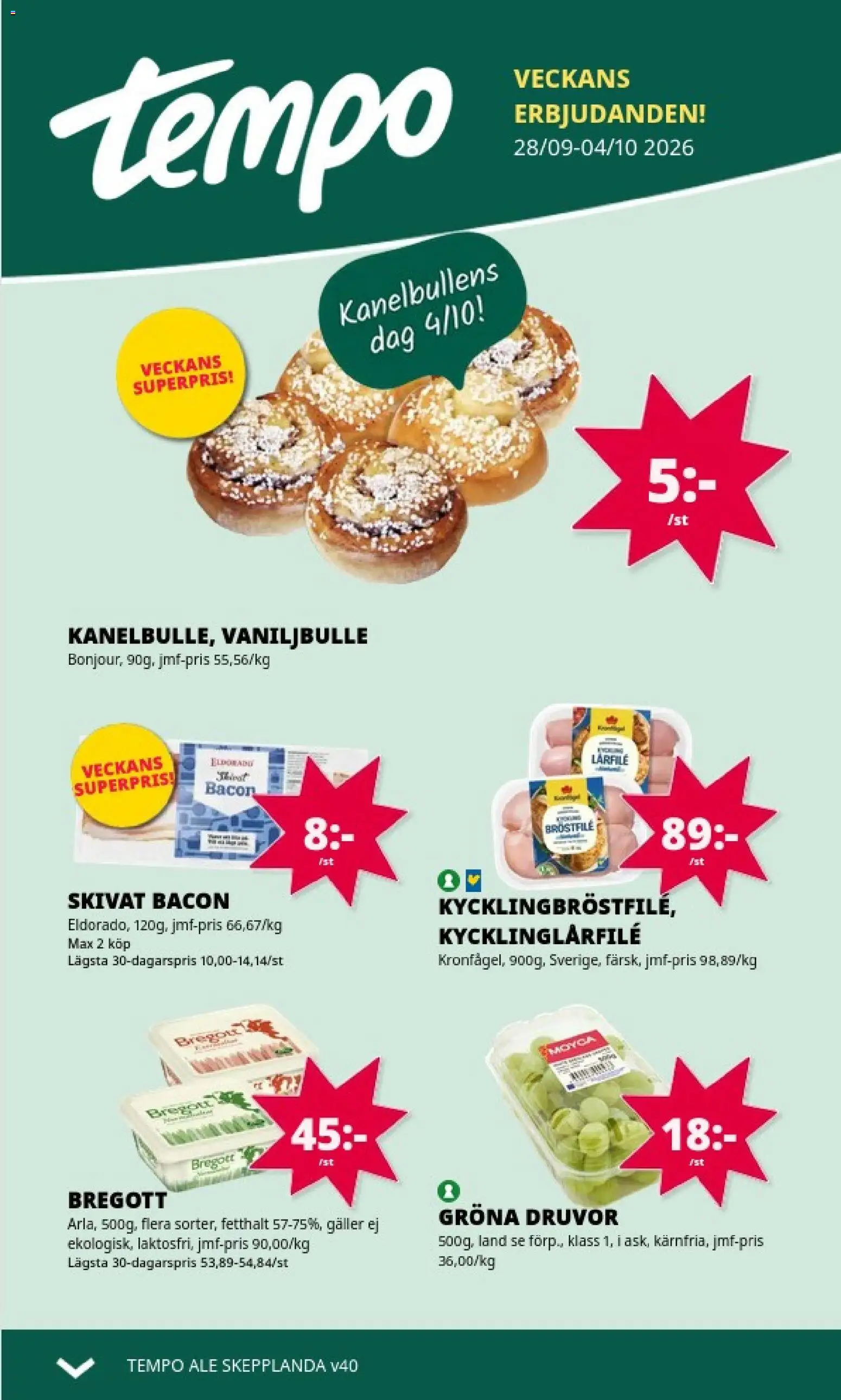 Förhandsgranska reklamblad Tempo erbjudanden från butik Tempo gäller från 28/09/2026