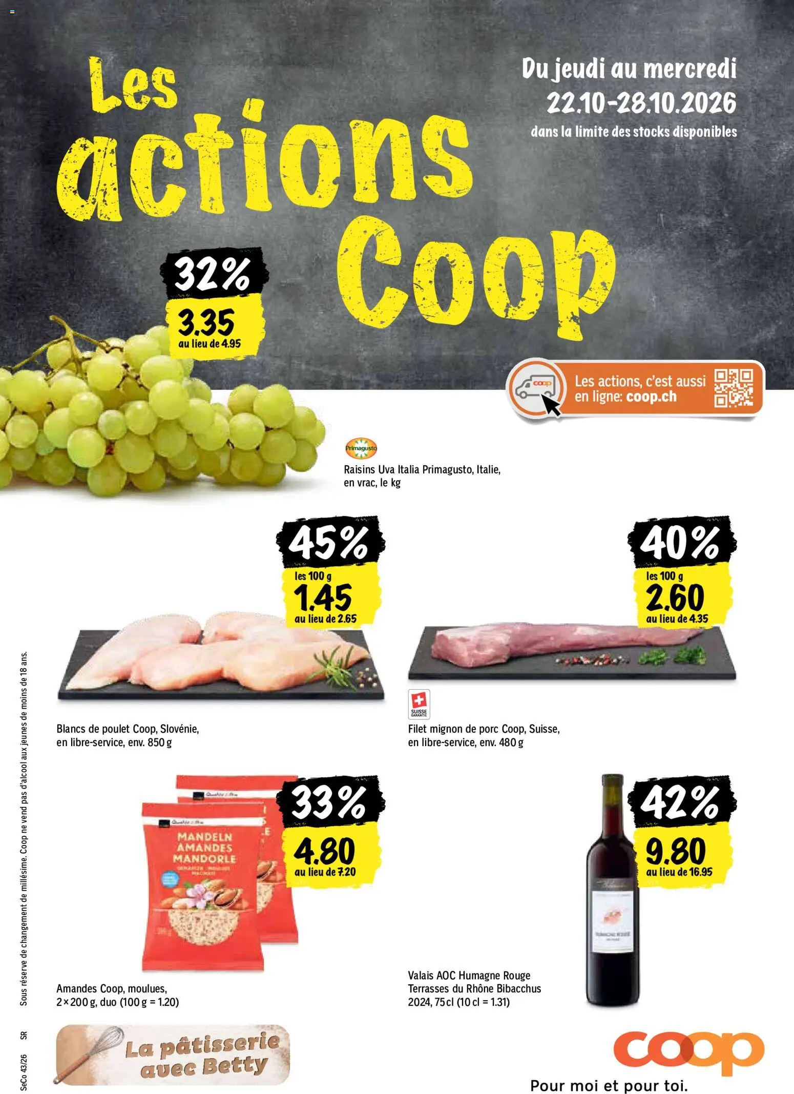 Vorschau des Merkblatts Coop aktionen FR vom Shop Coop gültig von 22.10.2026 bis 28.10.2026 - Rouge