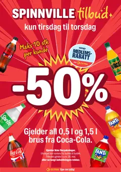 Forhåndsvis Coop Extra Spinnville tilbud kundeavis fra butikk Coop Extra gyldig fra 26/05/2026