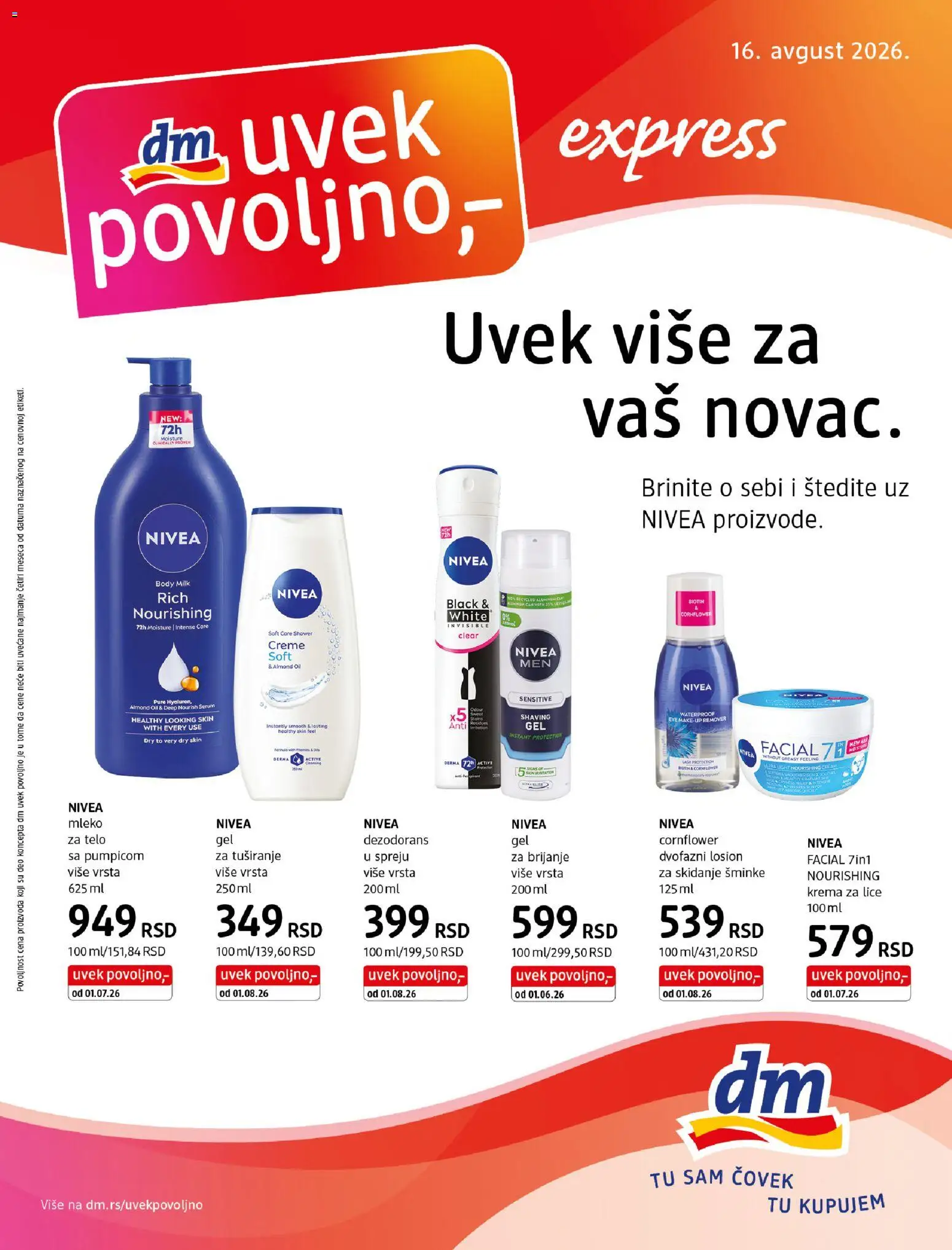 Pregled DM Drogerie kataloga - važi od 16.08.2026