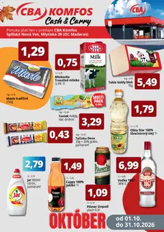 Náhľad CBA Komfos letáku platného od 01.10.2026