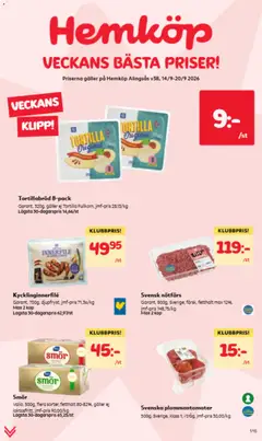 Förhandsgranska reklamblad Hemköp erbjudanden från butik Hemköp gäller från 14/09/2026