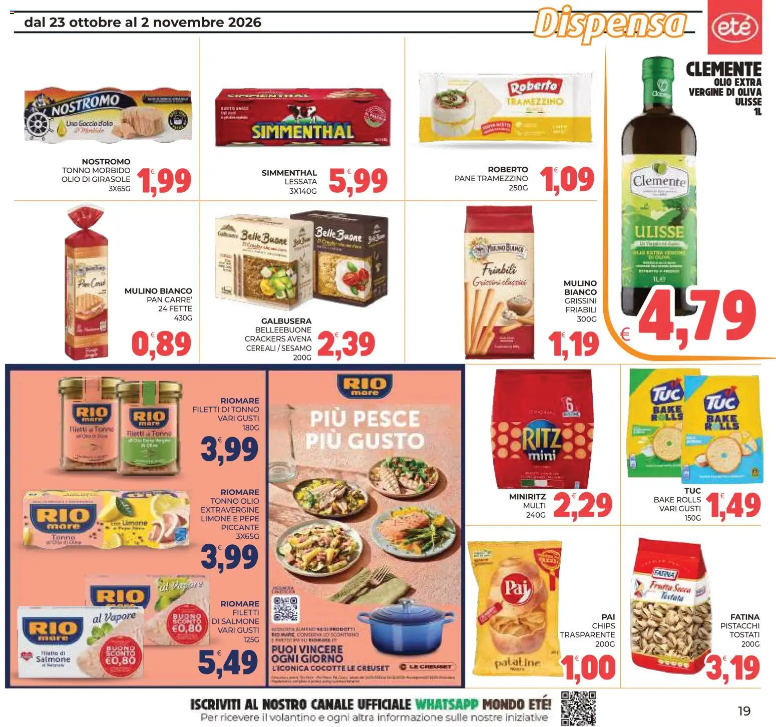 Anteprima dell'opuscolo Eté volantino dal negozio Eté valido da 23/10/2026 - Pesce, Limone, Olio, Cereali, Frutta secca, Patatine, Pistacchi, Grissini