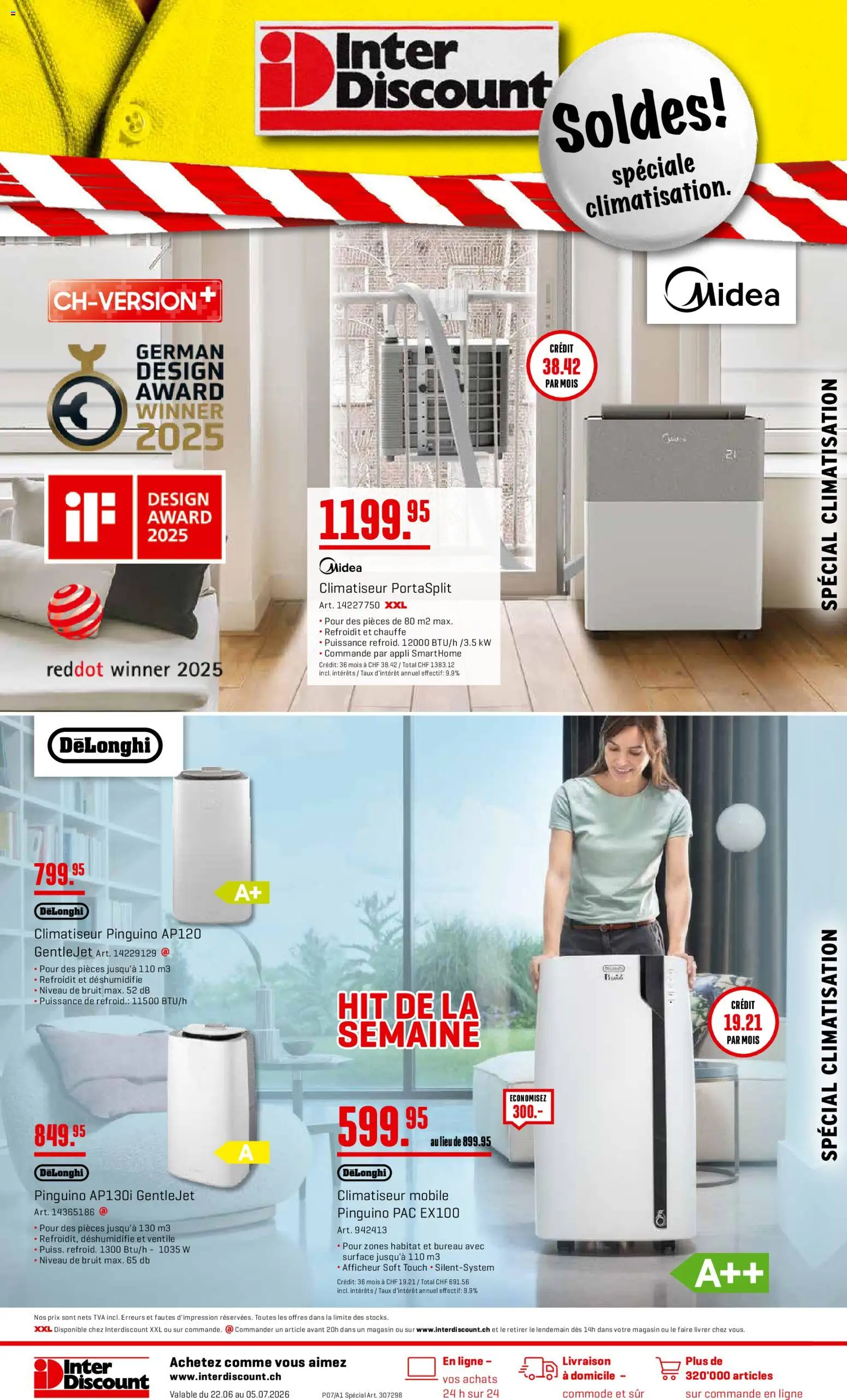 Vorschau des Merkblatts Interdiscount aktionen Climatisation vom Shop Interdiscount gültig von 22.06.2026 bis 05.07.2026