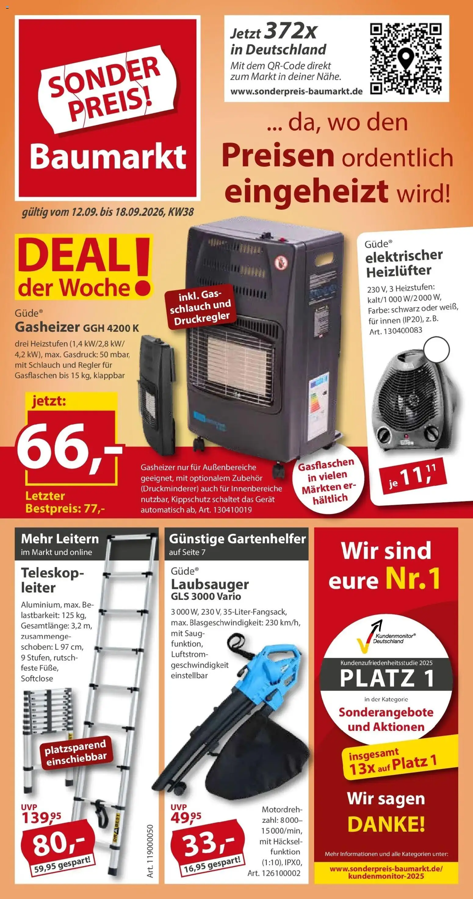 Vorschau von dem Prospekt des Geschäftes Sonderpreis Baumarkt, gültig ab dem 19.09.2026
