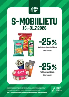 Kaupan S-market S-market tarjoukset - S-mobiilietu esikatselu, voimassa 15/07/2026