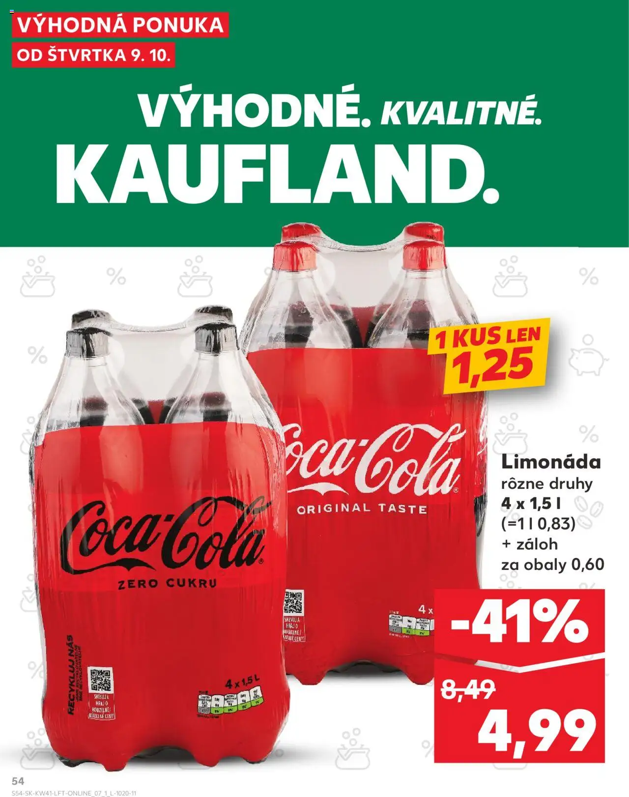 Náhľad Kaufland letáku platného od 09.10.2025 - Coca cola, Cola