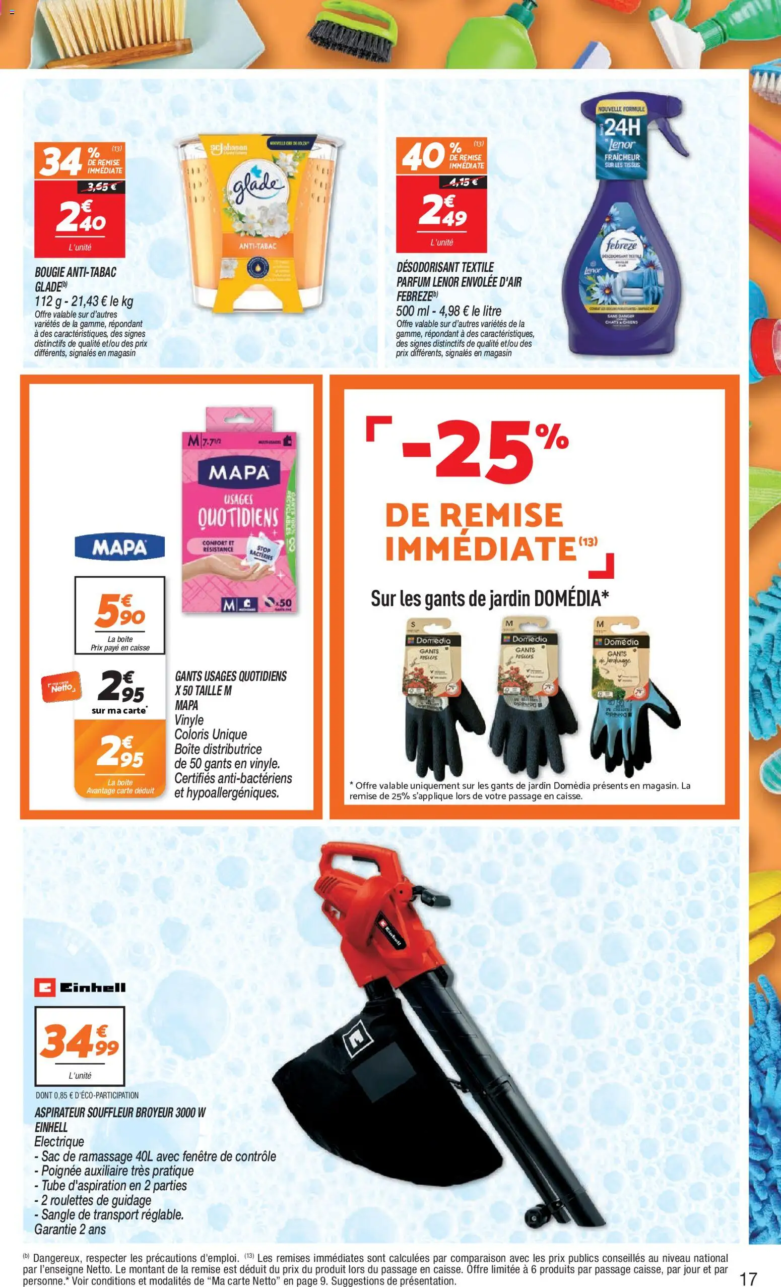 Prévisualisation de Netto 80% sur tous sun du magasin Netto formulaire valide 15/09/2026 - Parfum, Sac, Gants, Souffleur, Broyeur, Aspirateur souffleur broyeur, Aspirateur souffleur, Désodorisant