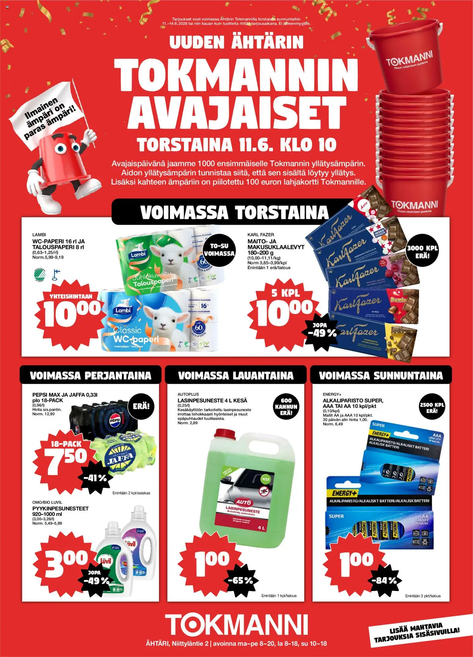 Kaupan Tokmanni Tokmanni - Ähtärin avajaiset esikatselu, voimassa 11/06/2026