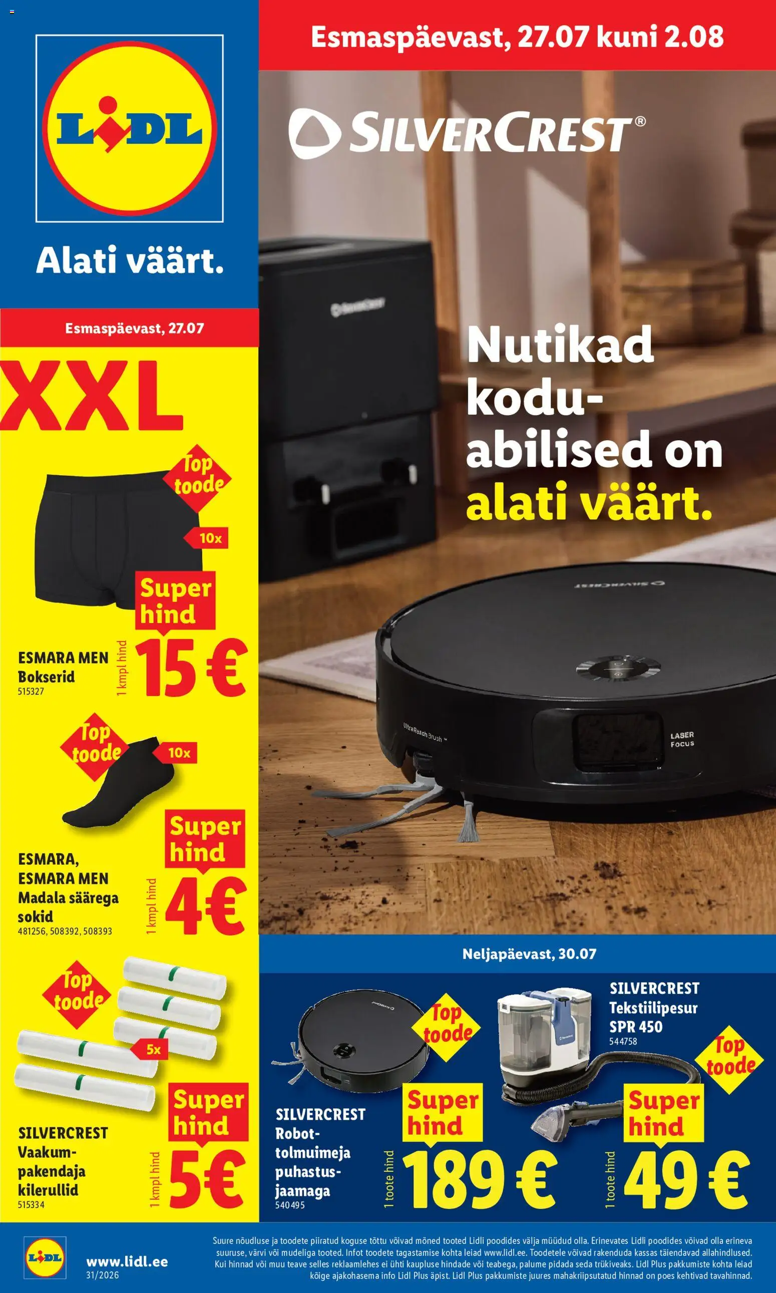 Lidl kliendilehe eelvaade alates 27.07.2026