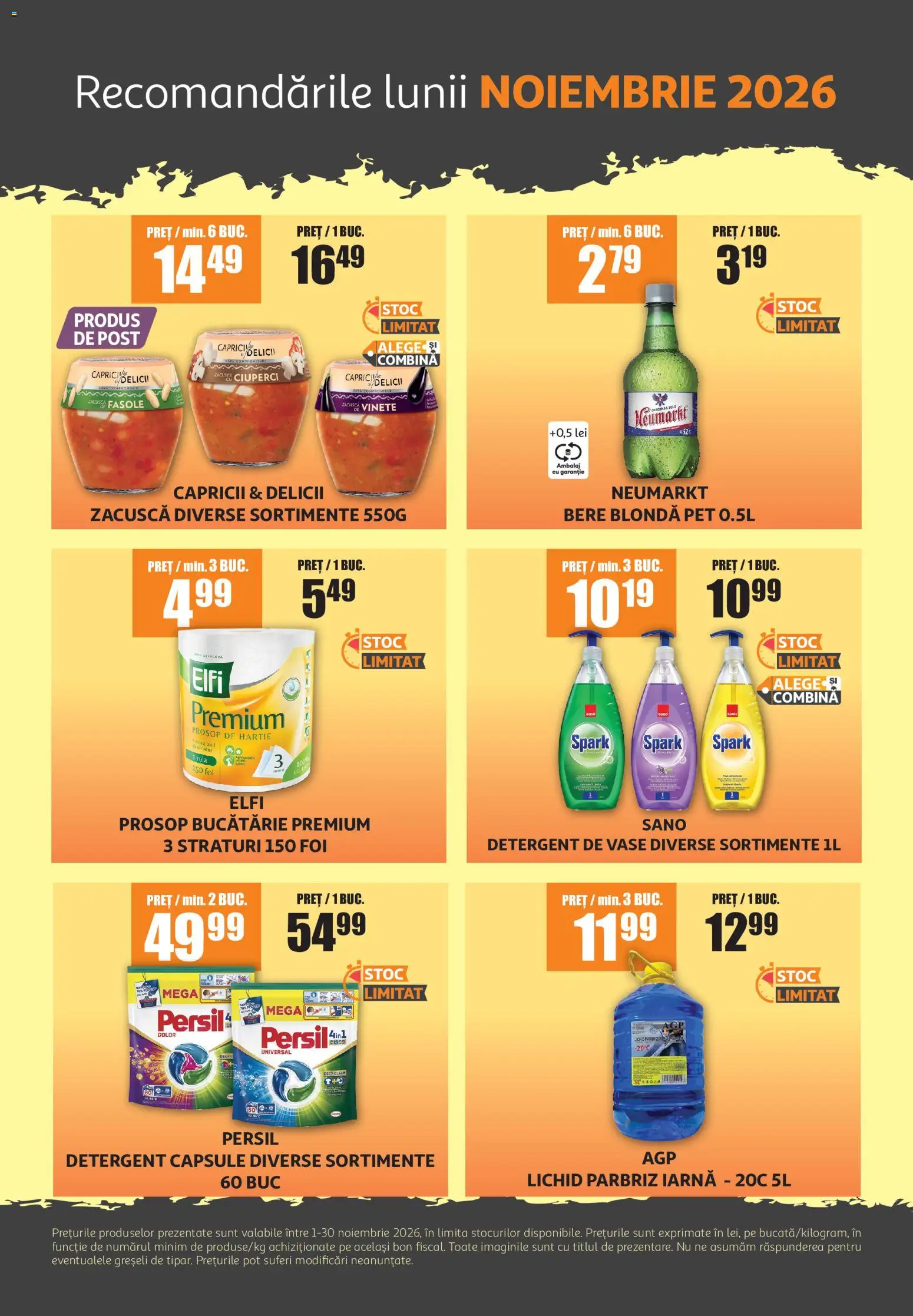 Previzualizarea de cataloage: ATAC ATAC Catalog valabil de la 01.11.2026 - Bucătărie, Ciuperci, Zacuscă, Clean, Parbriz, Premium, Detergent Capsule, Detergent de vase
