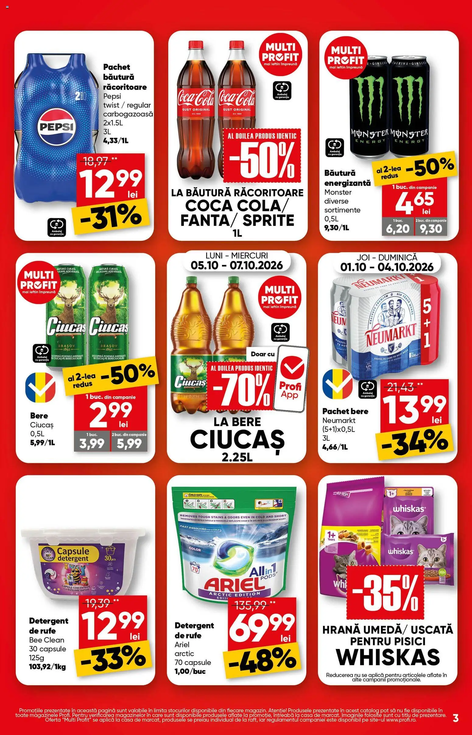Previzualizarea de cataloage: Profi Profi Catalog valabil de la 01.10.2026 - Apă, Coca cola, Bere, Pepsi, Clean, Detergent, Aplică, Bautura racoritoare