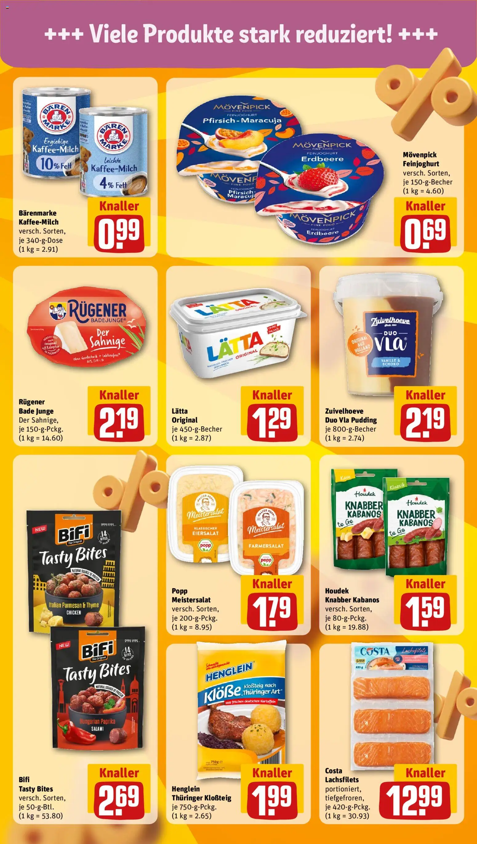 Vorschau von dem Prospekt des Geschäftes Rewe, gültig ab dem 07.09.2026 - Käse, Pfirsich, Salami, Pudding, Kartoffeln, Vanille, Bifi, Lätta