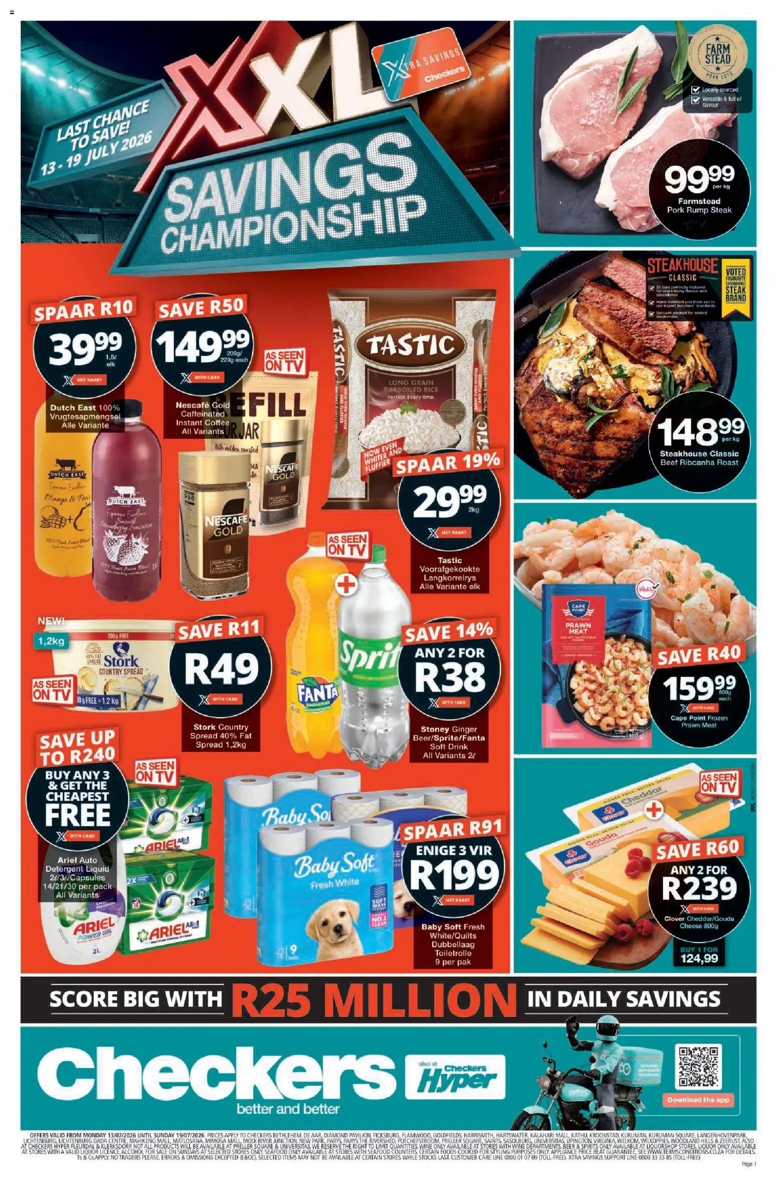 Checkers - Northern Cape - XXL Savings Promotion Week 13/07 - 19/07/2026