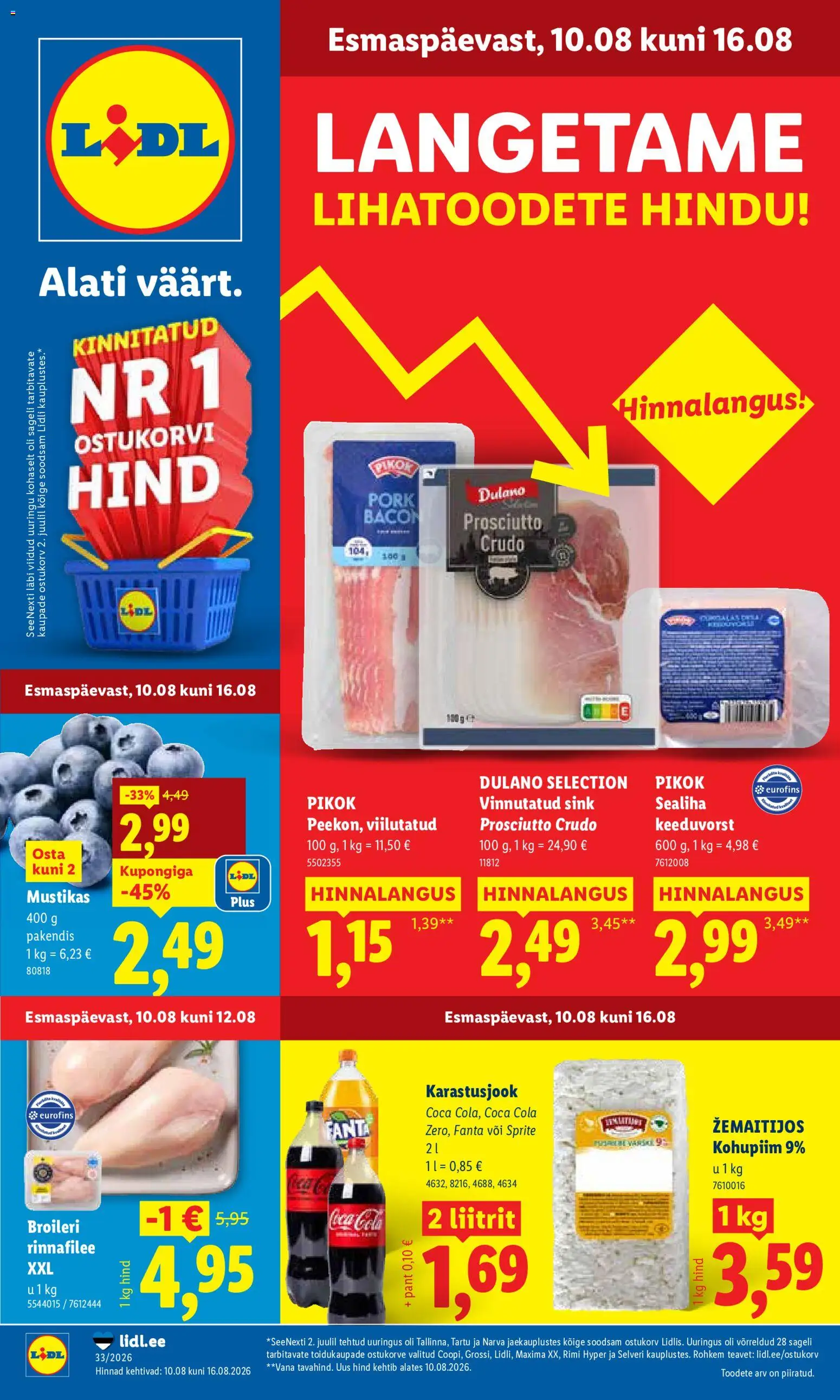 Lidl kliendilehe eelvaade alates 10.08.2026