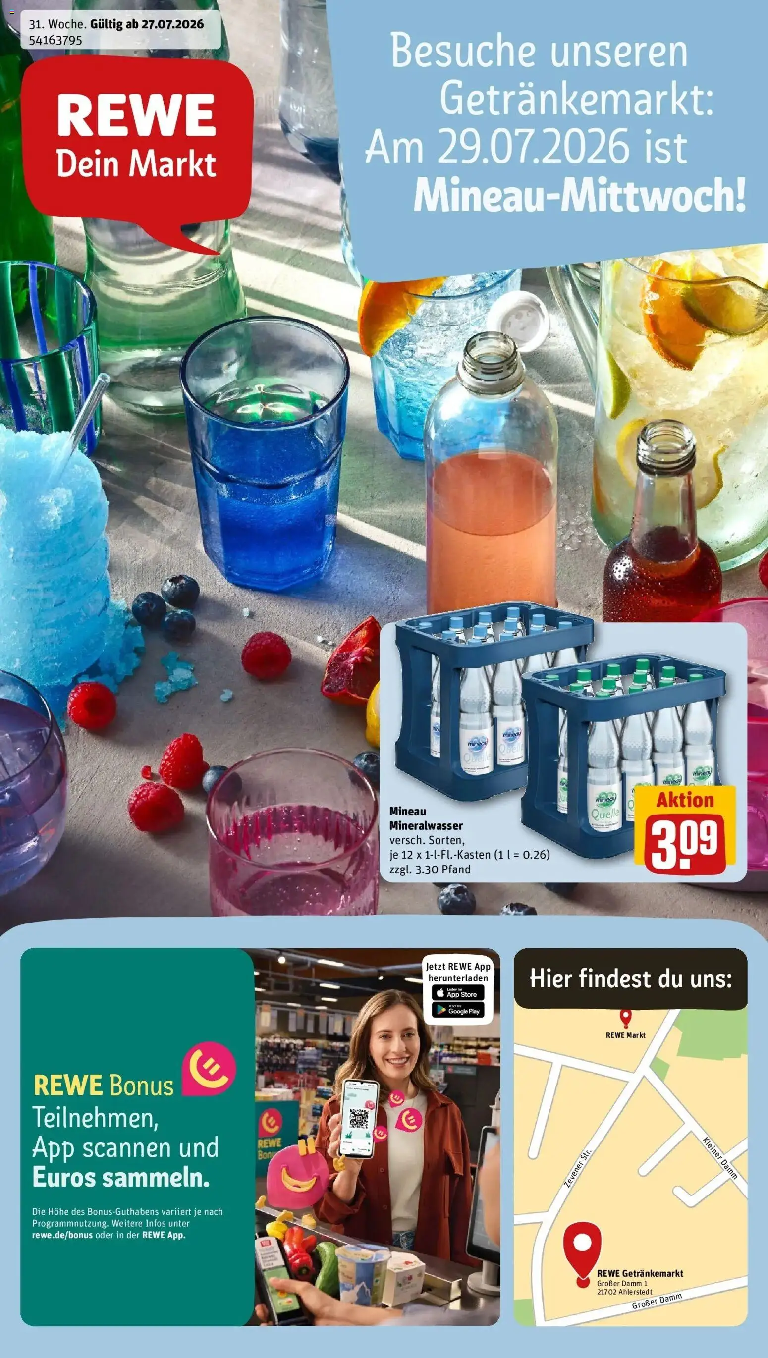 Vorschau von dem Prospekt des Geschäftes Rewe, gültig ab dem 27.07.2026 - Mineralwasser