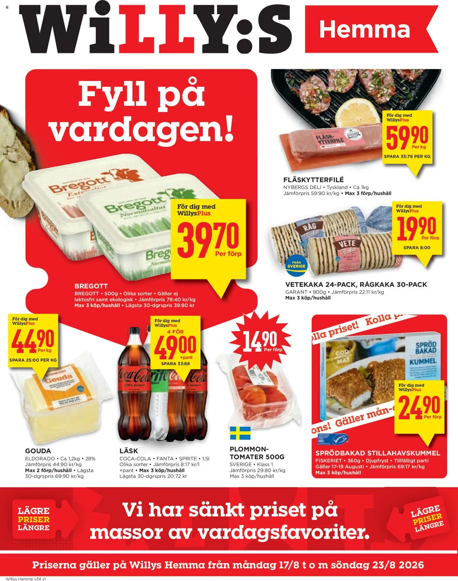 Förhandsgranska reklamblad Willys erbjudanden Hemma från butik Willys gäller från 17/08/2026