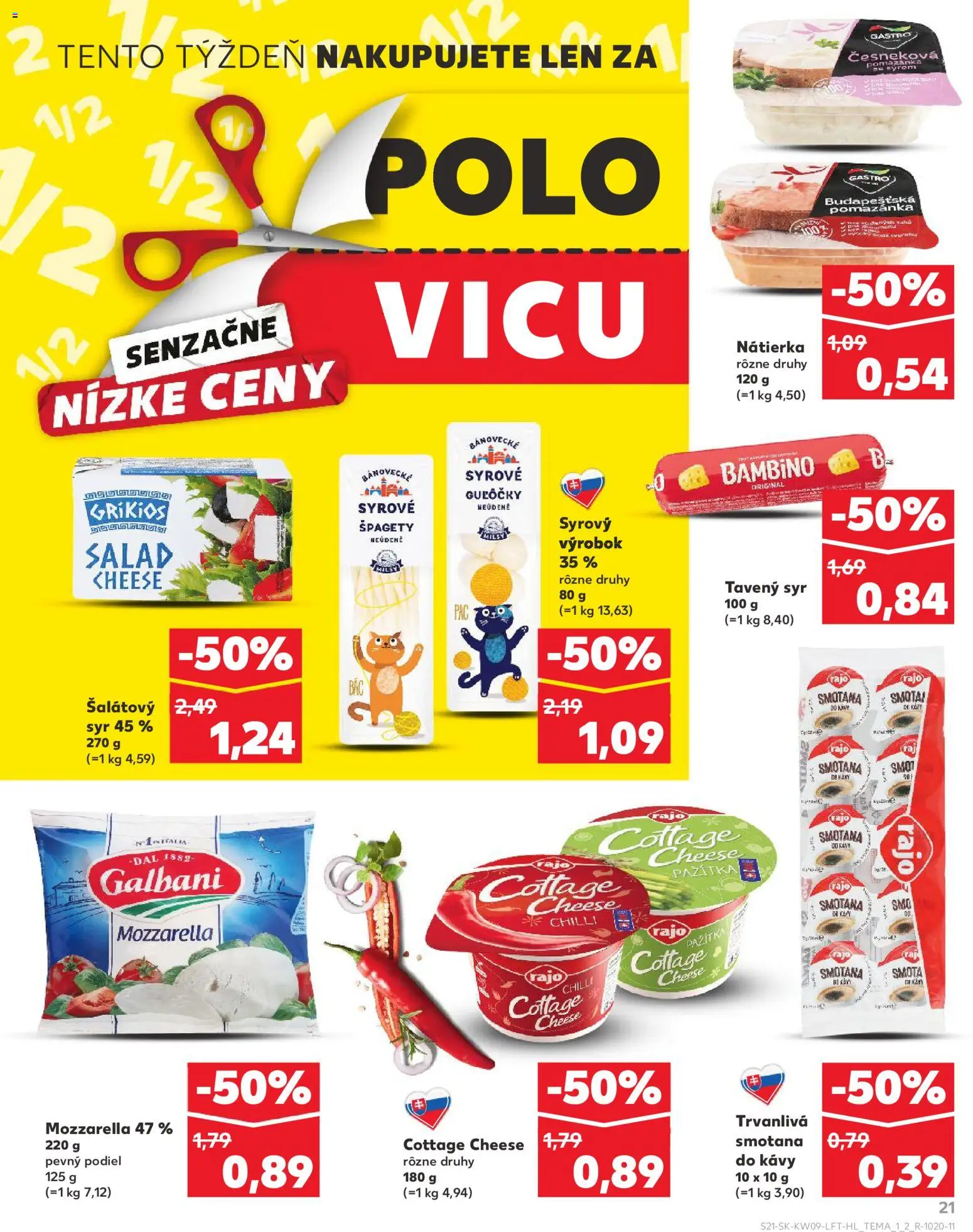 Náhľad Kaufland letáku platného od 26.02.2026 - Syr, Špagety, Mozzarella, Cottage cheese, Chilli, Nátierka, Pažítka, Trvanlivá smotana