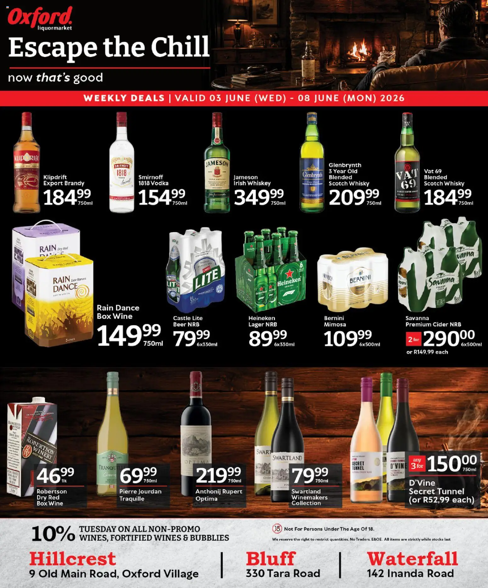 Preview of Oxford Freshmarket flyer valid from 03/06/2026 - Heineken, Wine, Whiskey, Box, Brandy, Vodka, Cider, Beer