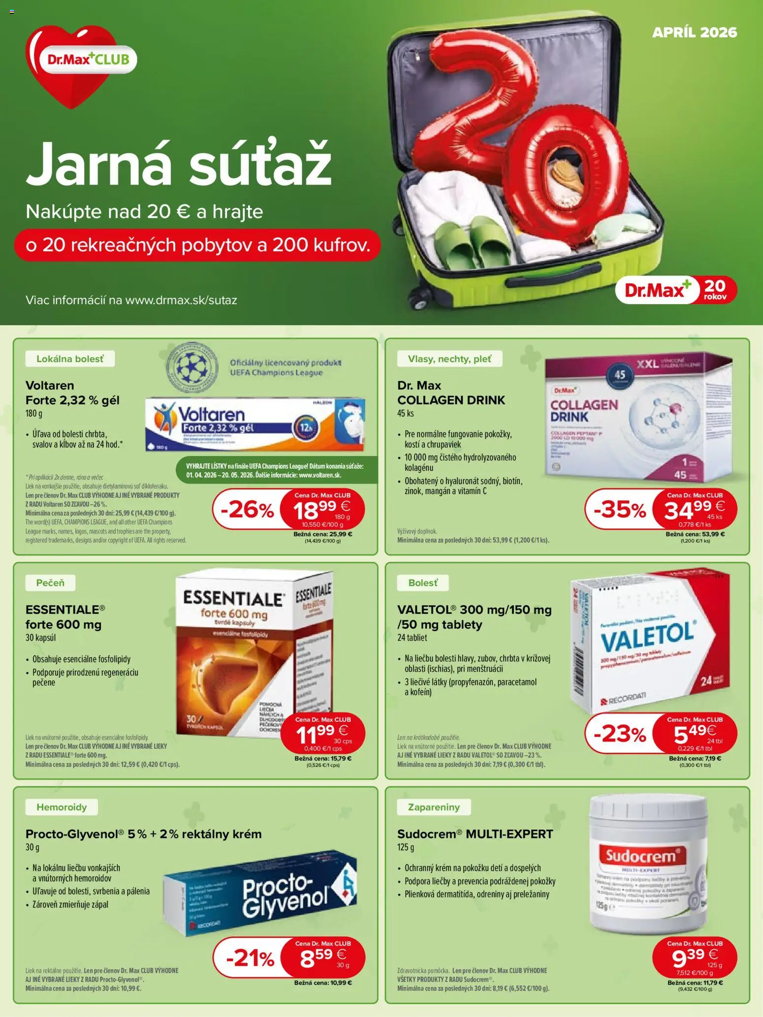 Náhľad Dr. Max letáku platného od 01.04.2026 - Sudocrem, Pečeň, Soľ, Krém, Voltaren