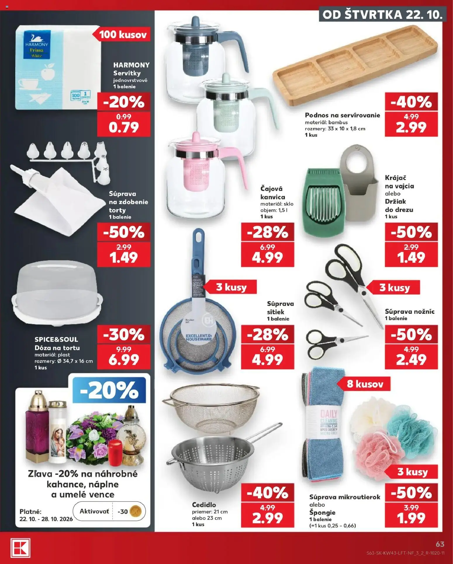 Náhľad Kaufland letáku platného od 22.10.2026 - Torty, Kanvica, Vajcia, Tortu, Krájač