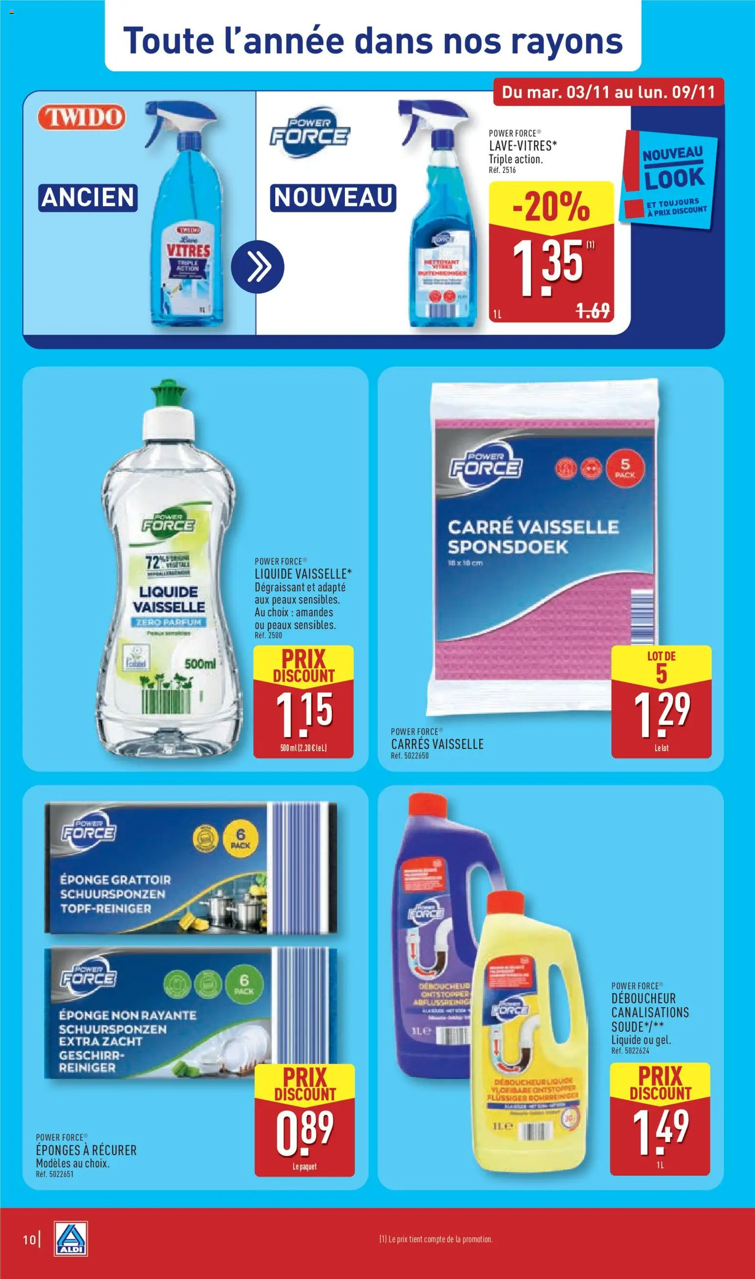 Prévisualisation de Aldi catalogue du magasin Aldi formulaire valide 03/11/2026 - Parfum, Vaisselle, Amandes, Éponges, Eponge, Dégraissant, Déboucheur