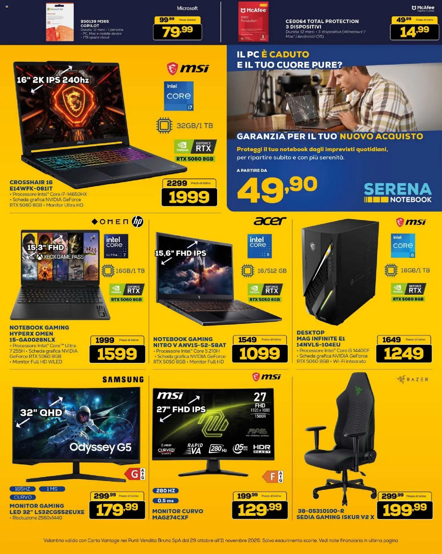 Anteprima dell'opuscolo BRUNO Black Friday ML dal negozio BRUNO valido da 29/10/2026 - Samsung, PC, Mobile, Notebook, Monitor, Sedia