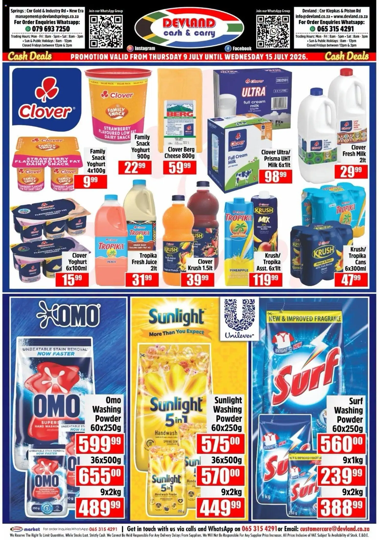 Preview of Devland flyer valid from 09/07/2026 - Cheese, Pineapple, Peach, Beer, Cream, Yoghurt, Handwash, Powder