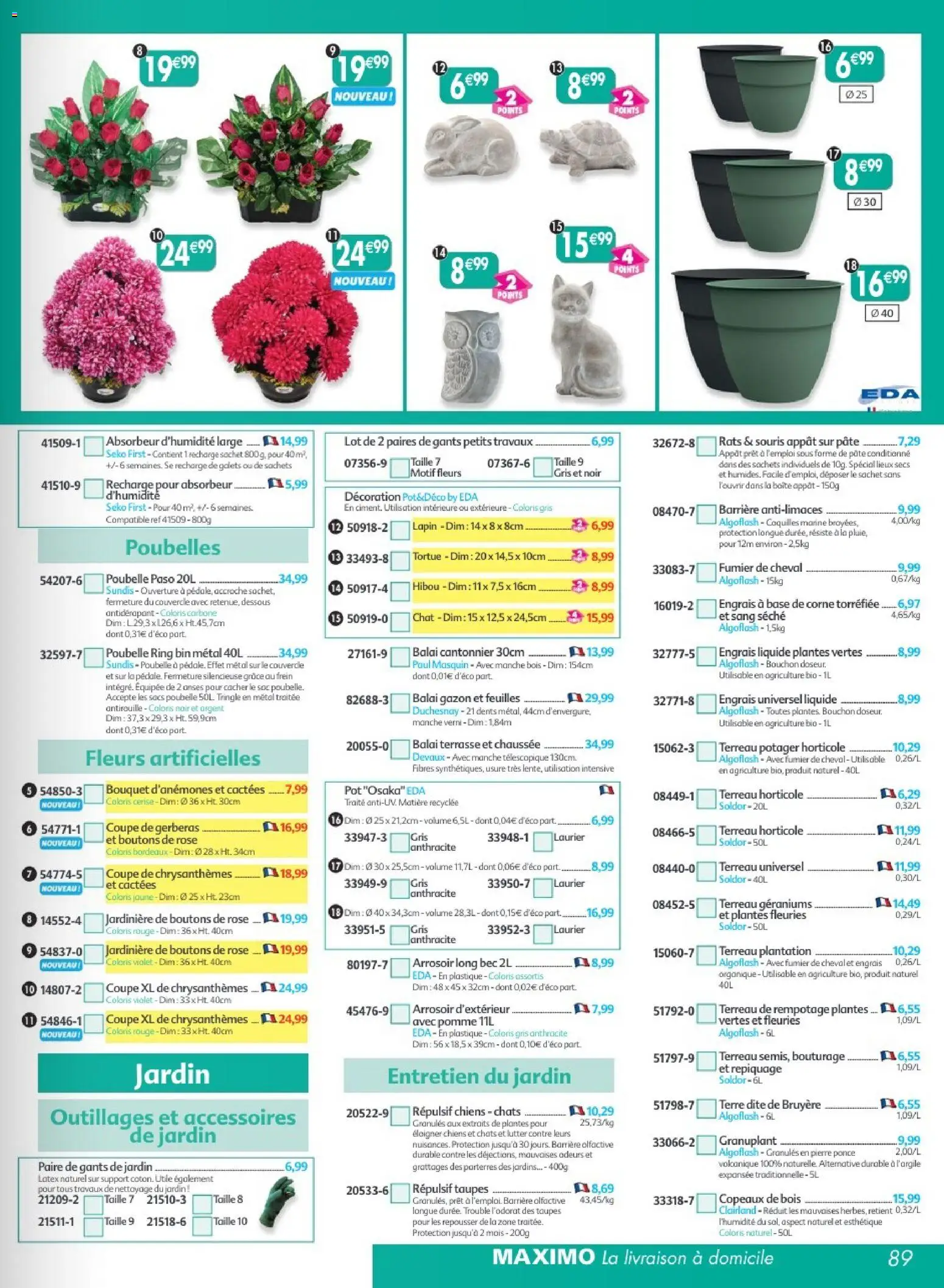 Prévisualisation de Maximo catalogue epicerie du magasin Maximo formulaire valide 24/08/2026 - Pomme, Plantes, Décoration, Pâte, Cerise, Géraniums, Couvercle, Gants de jardin