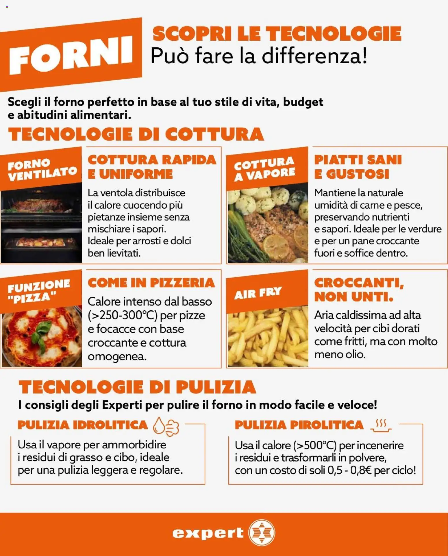 Anteprima dell'opuscolo Expert volantino Cucina perfetta dal negozio Expert valido da 22/10/2026 - Pizza, Forno, Pane, Dolci, Piatti, Verdure, Basso, Il forno