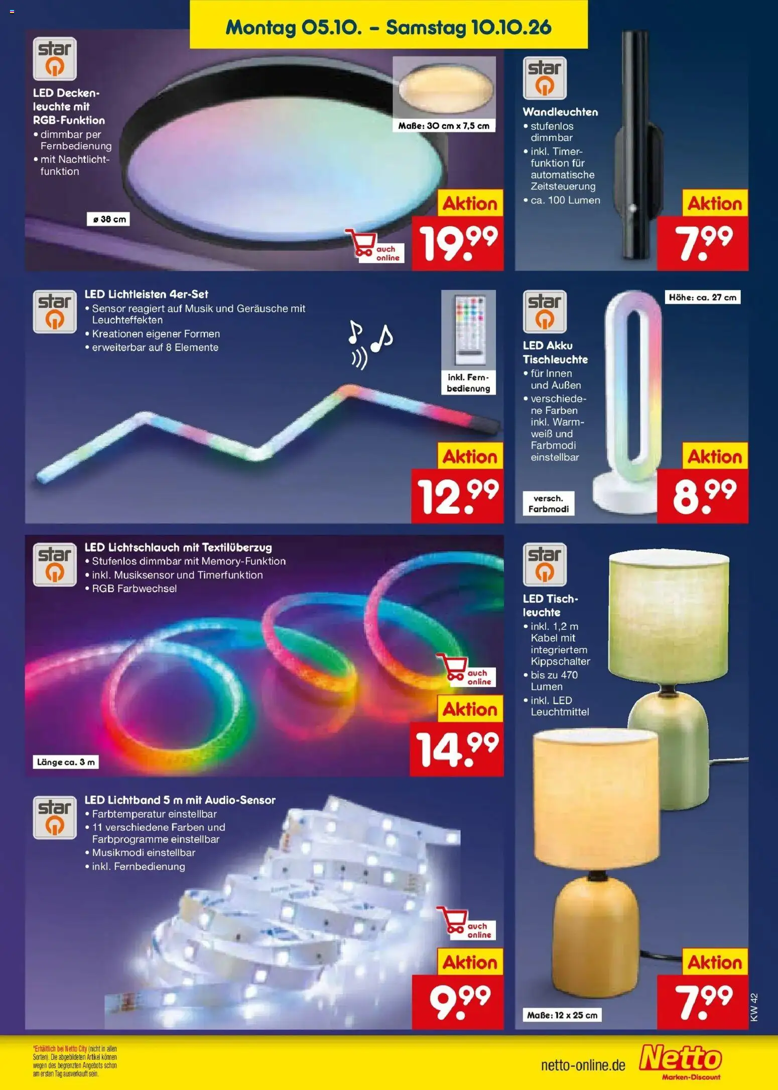 Vorschau von dem Prospekt des Geschäftes Netto Marken-Discount, gültig ab dem 12.10.2026 - Tisch, Kabel, Nachtlicht