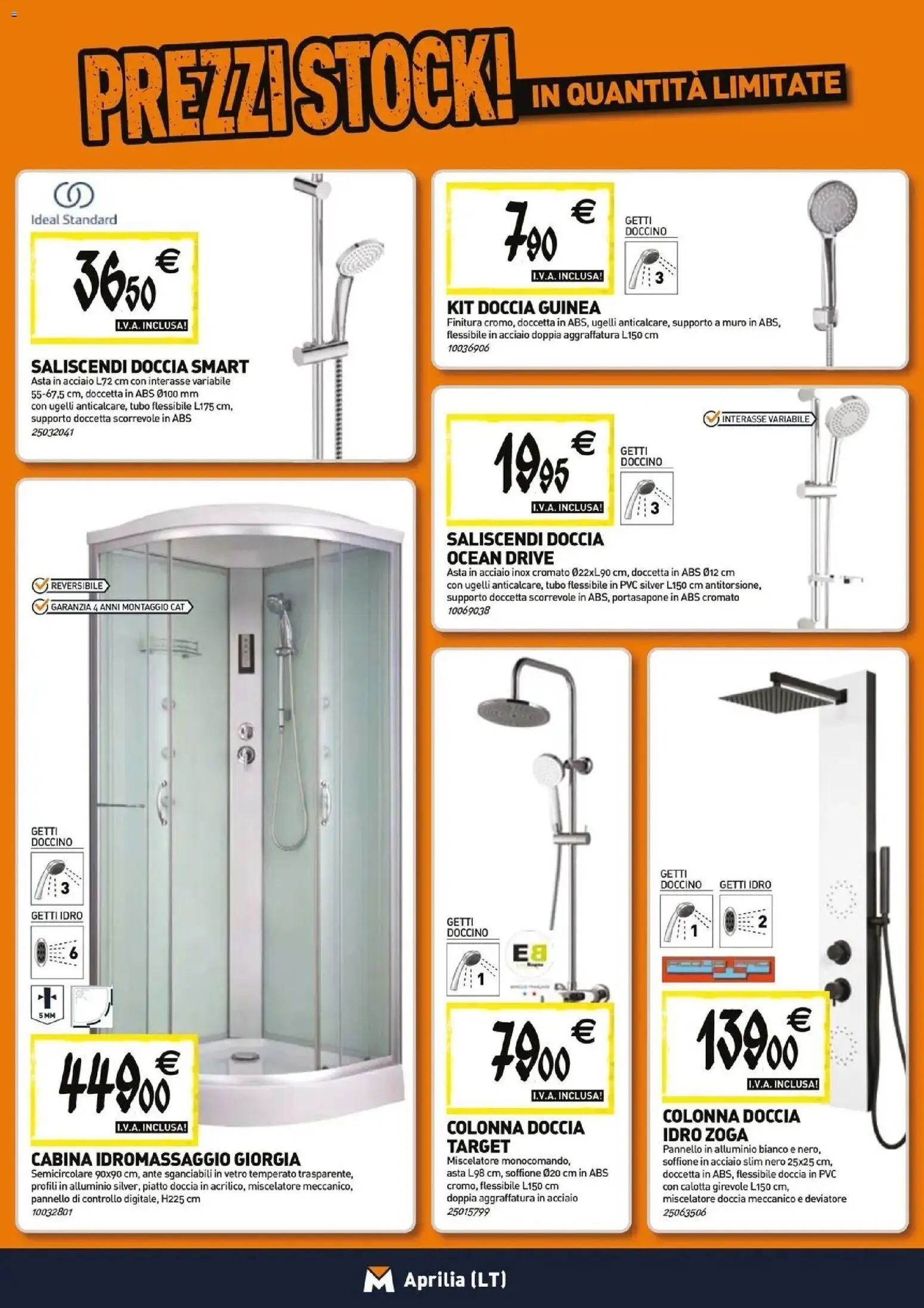 Anteprima dell'opuscolo TECNOMAT catalogo Aprilia dal negozio TECNOMAT valido da 27/08/2026 - Piatto, Doccia, Alluminio, Miscelatore, Tubo